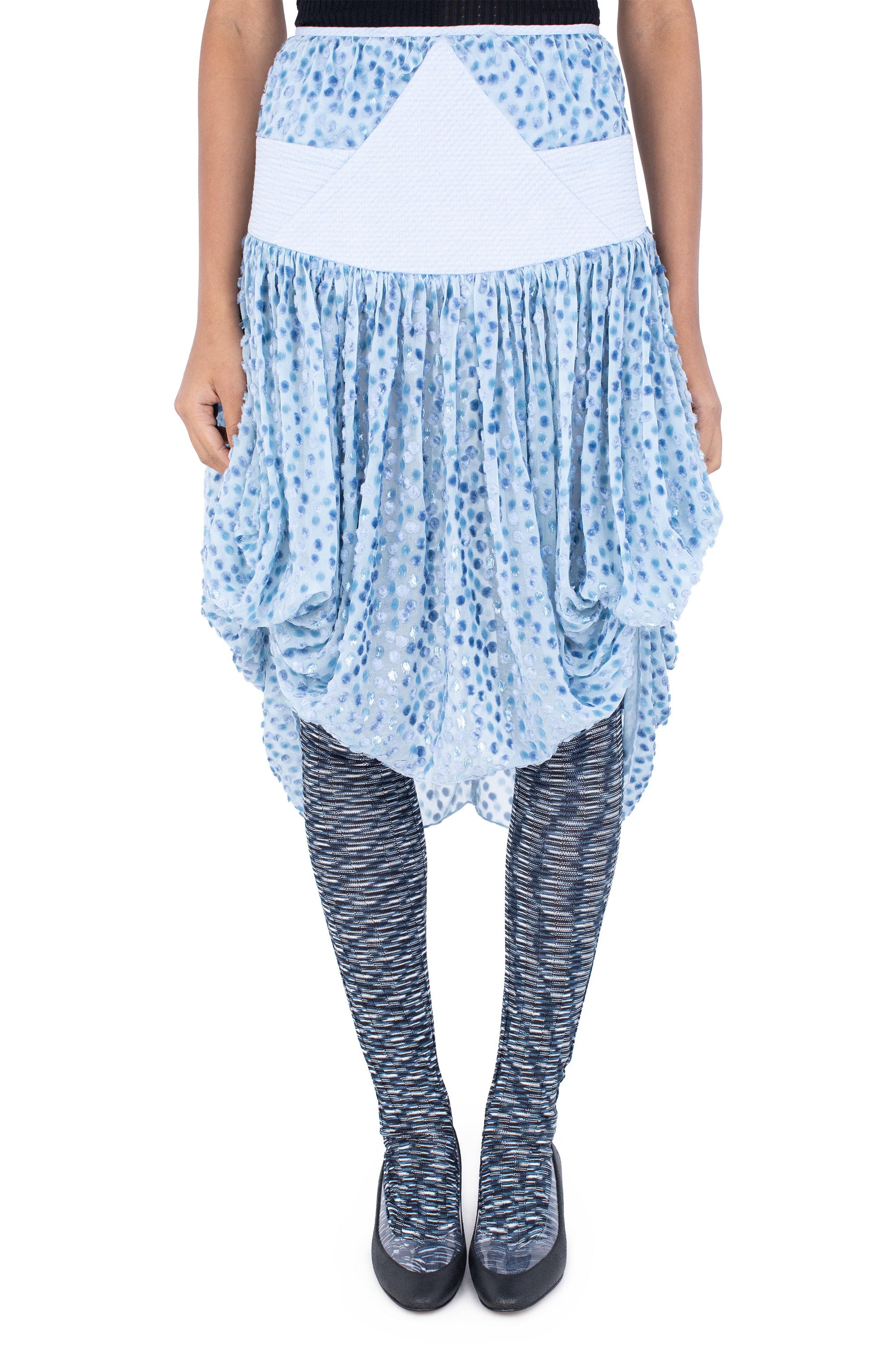 Kiko Kostadinov Bottoms TAWNY Mid-Lenght Skirt jupe Powder Blue soie