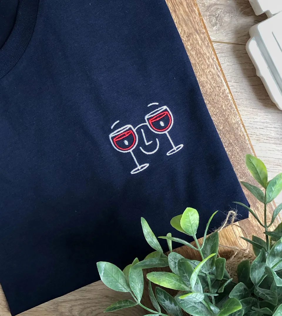Juste Un T-shirt T-shirts Brodés Lunette de vue t-shirt brodé blanc