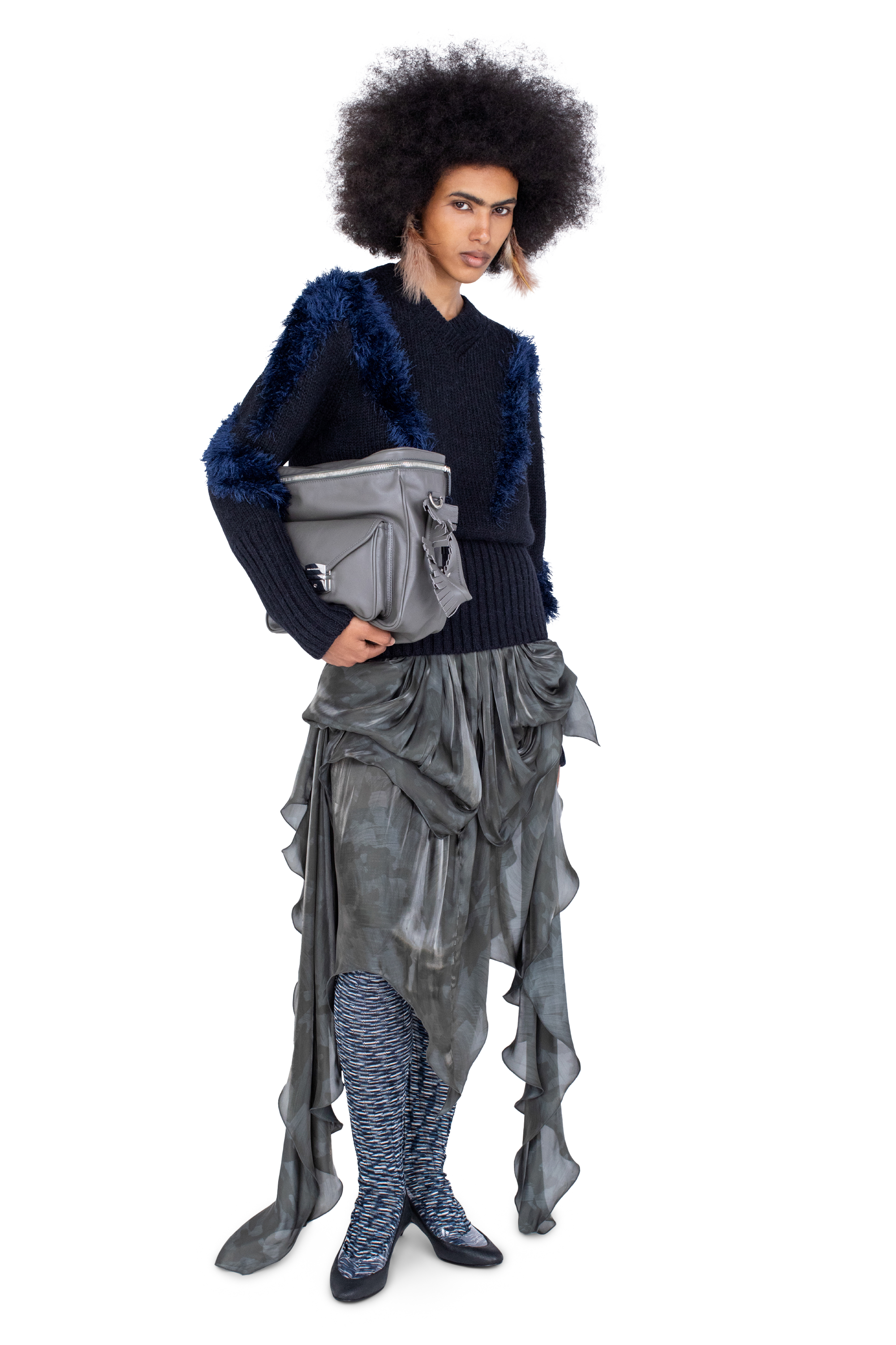 Kiko Kostadinov Knitwear MACAW Jumper pull Black Swan / Deep Lake Blue alpaga oversize