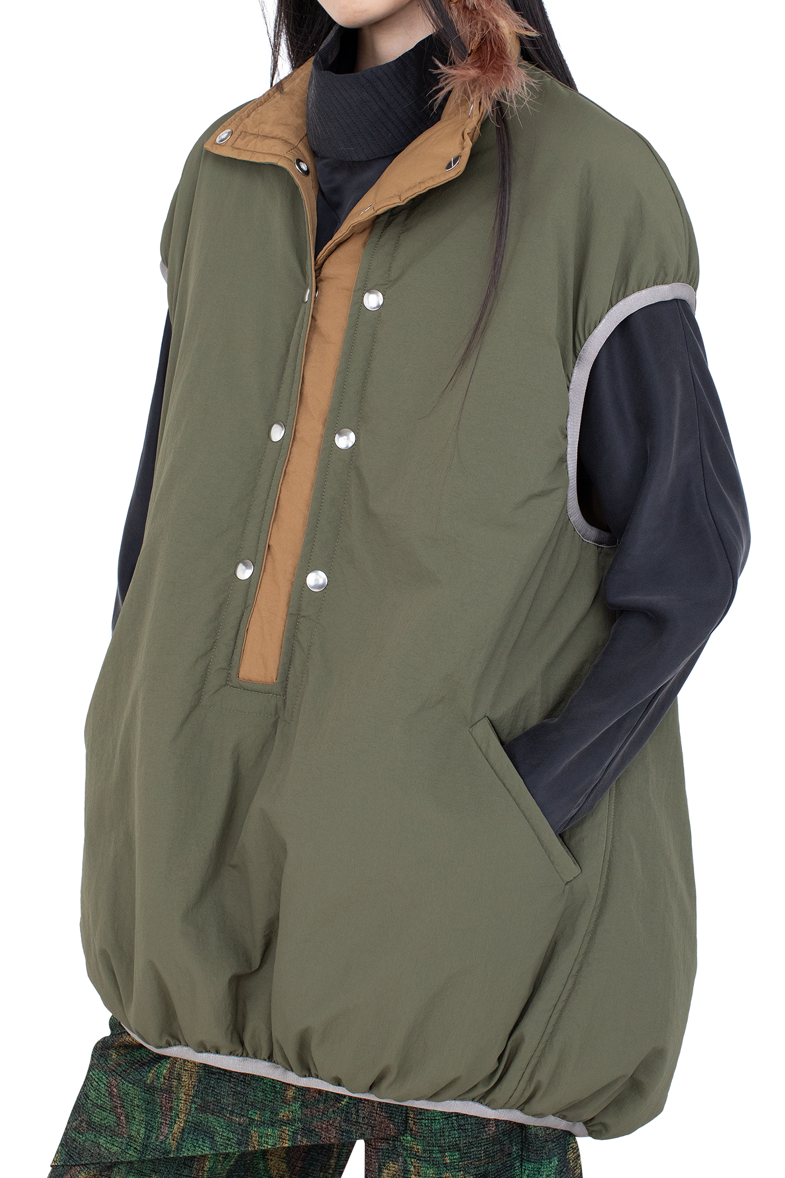 Kiko Kostadinov Knitwear AUK Pullover Gilet gilet Hunter Green réversible