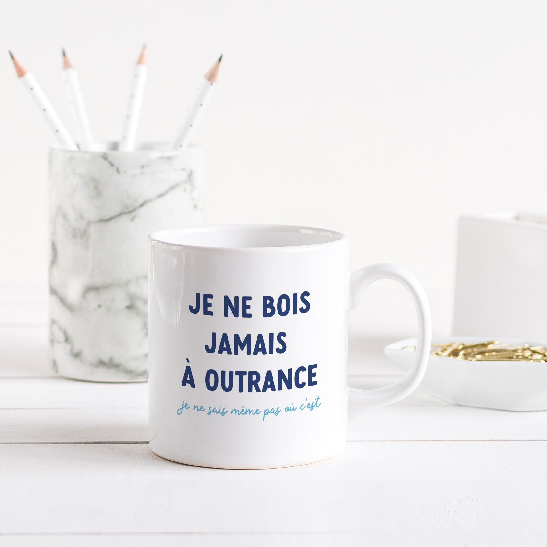 Juste Un T-shirt Mugs Je ne bois pas à outrance mug humoristique