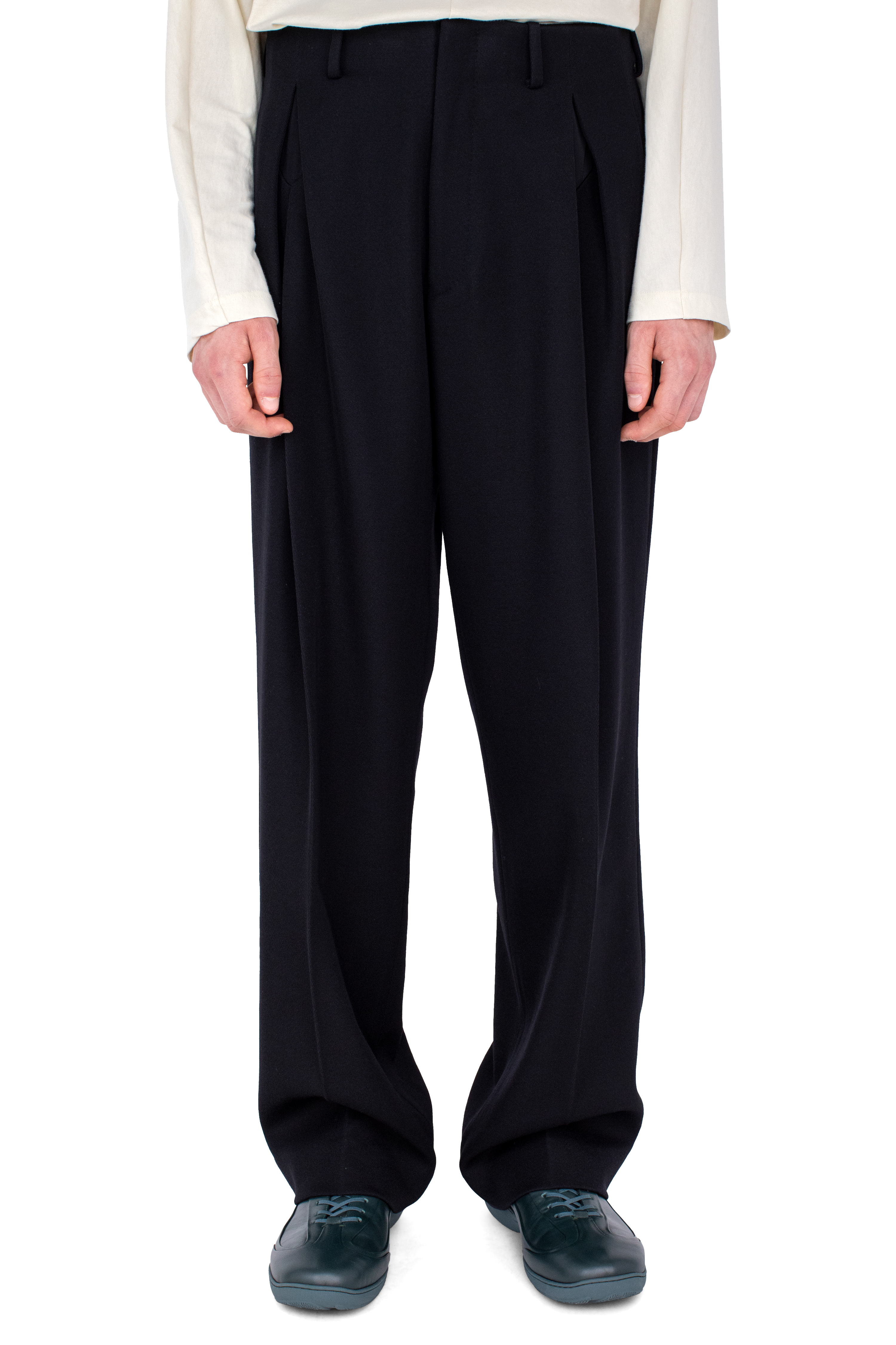 Kiko Kostadinov Bottoms VOTIVE Trousers Jet Black 44 en laine