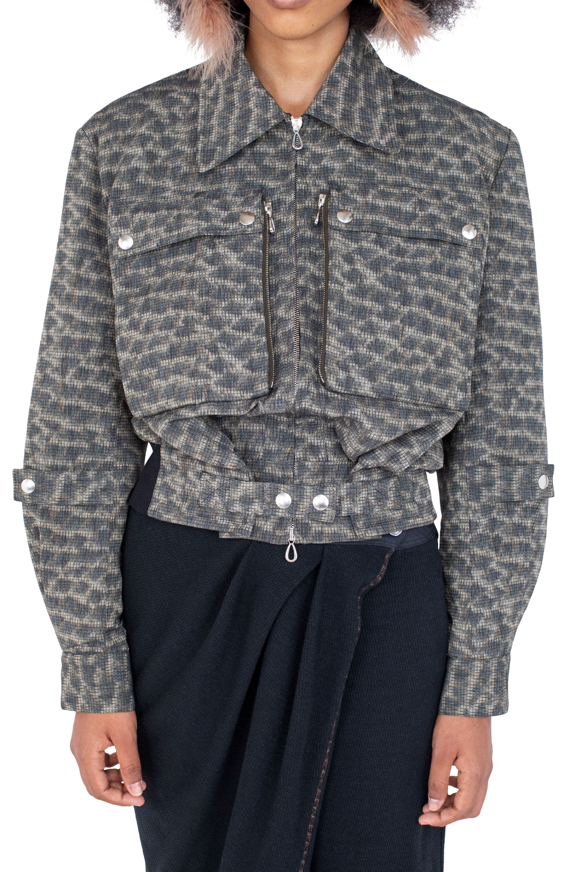 Kiko Kostadinov Outerwear PEREGRINE Jacket veste imprimé plumes réglable