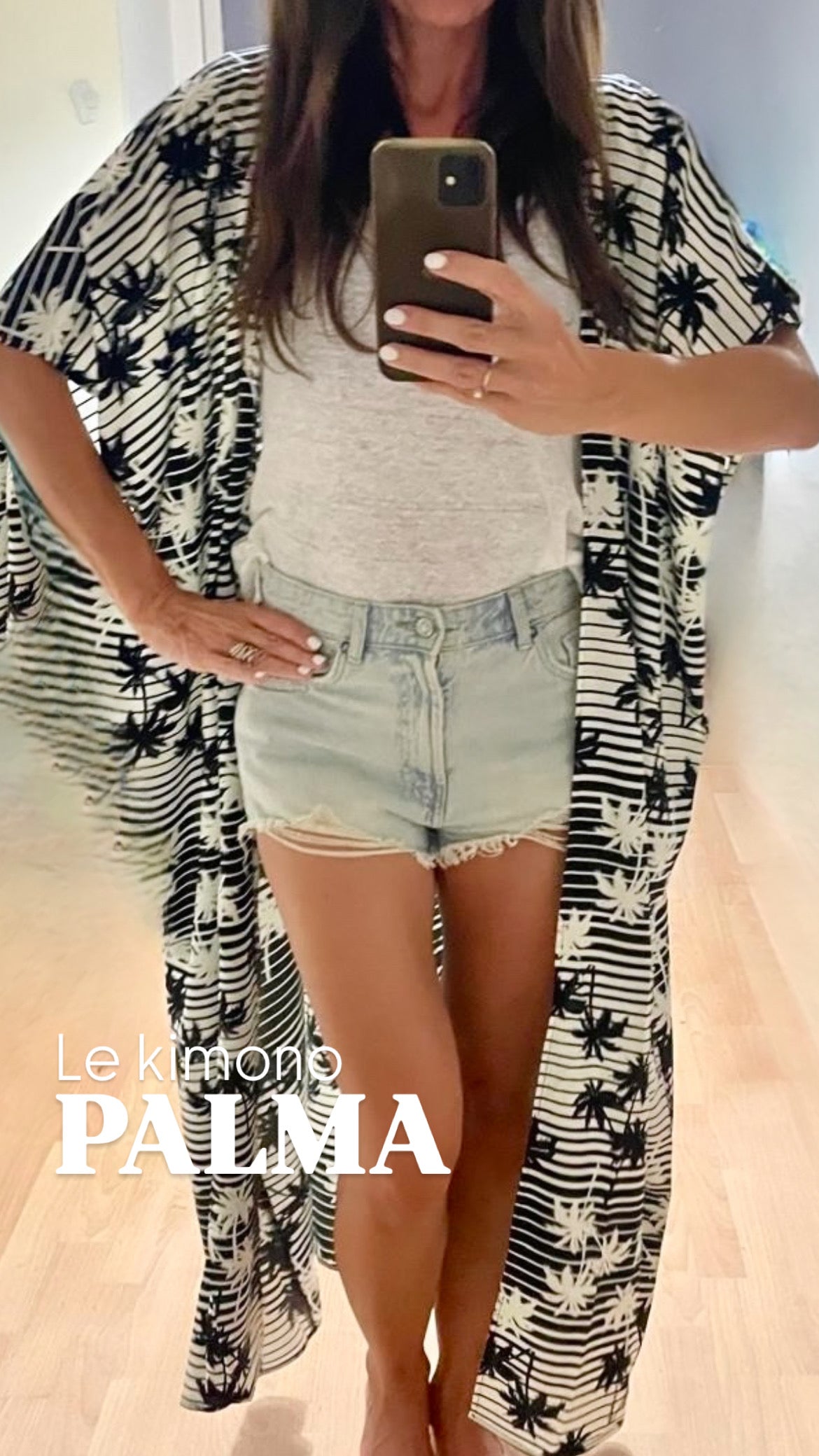PANTRUCHE Kimonos PALMA kimono de plage noir taille unique en viscose