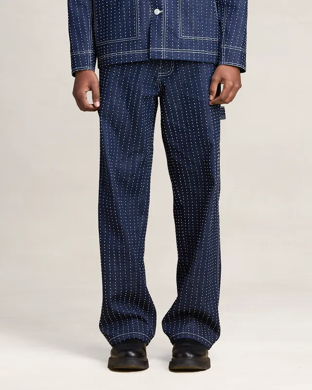 COUNTRYMADE Trousers HICKORY DENIM pantalon denim taille S brodé main