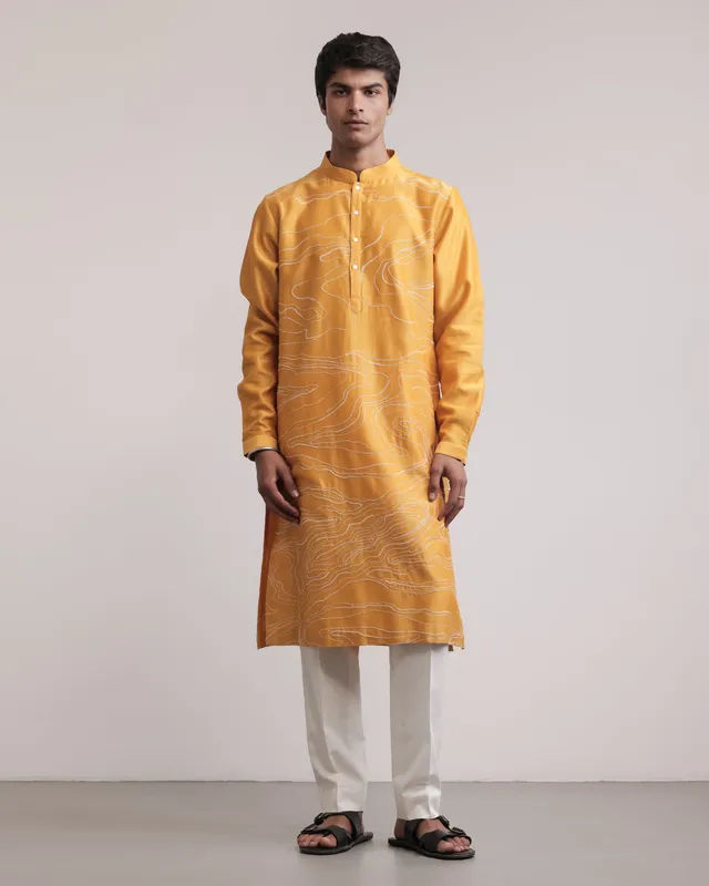 COUNTRYMADE Kurtas Pathway Outline Kurta Set ensemble kurta en soie Chanderi brodée