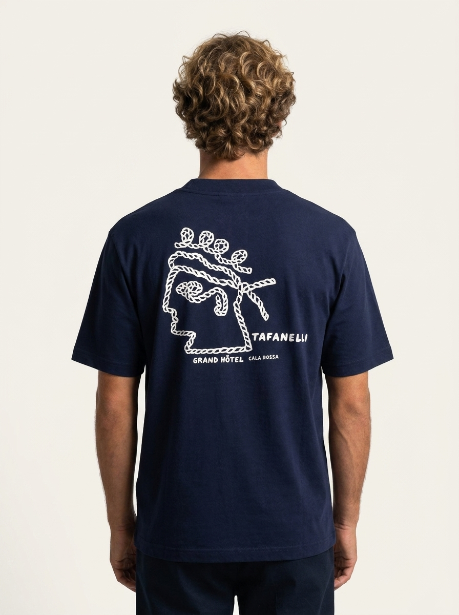 TAFANELLI T-Shirts LE CALA ROSSA t-shirt bleu marine limité 30 pièces