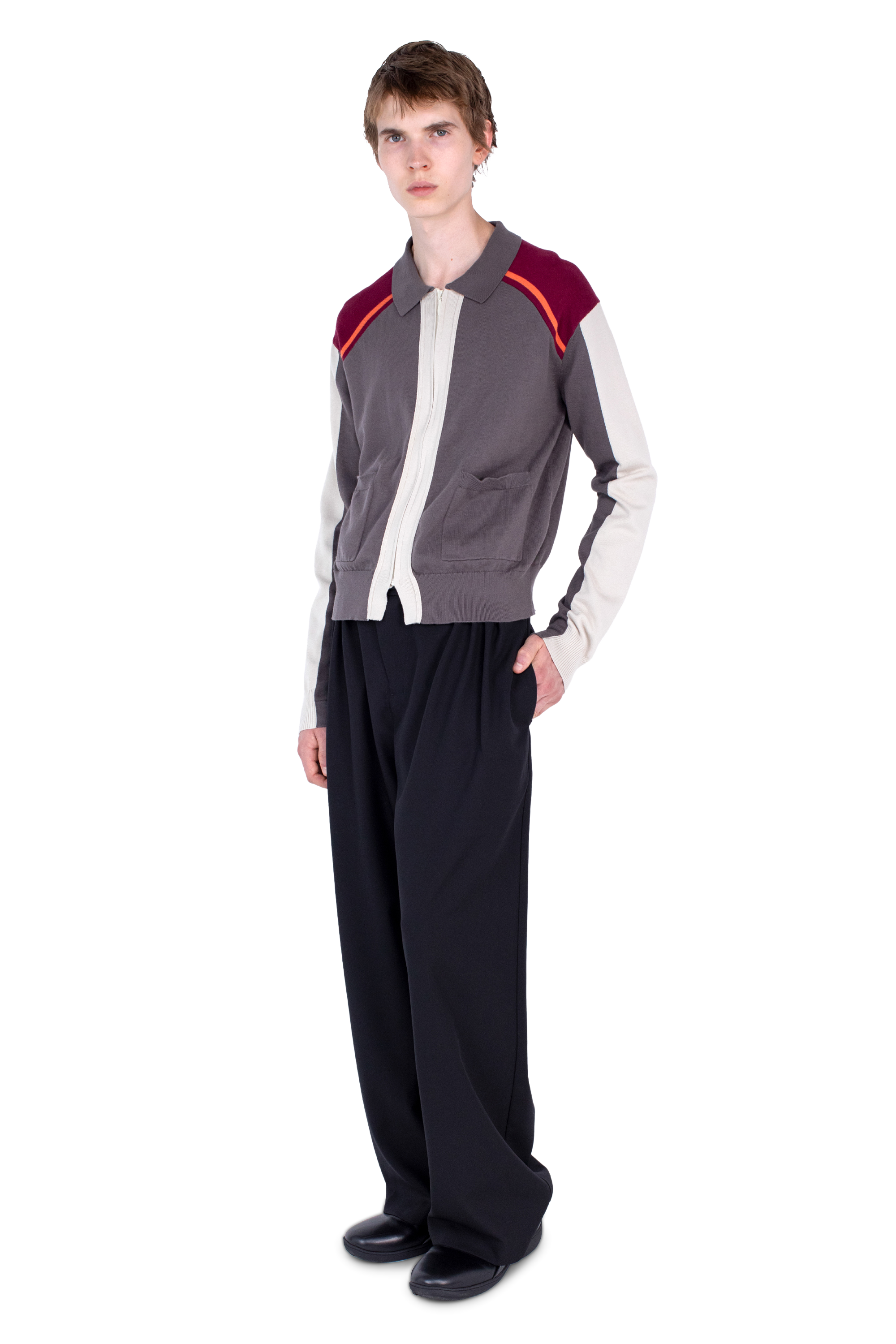 Kiko Kostadinov Knitwear MUNNO Knit Cardigan gilet Slate Grey coton léger