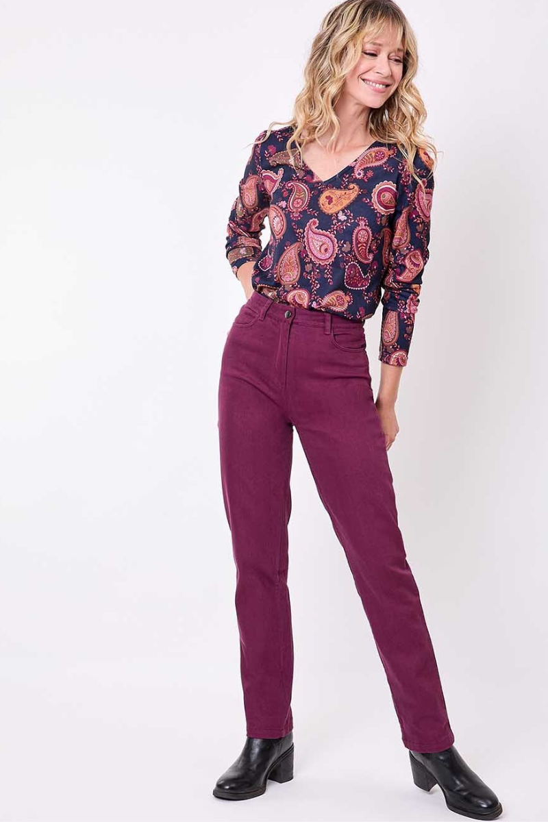 La Fiancée Pantalons Pantalon Reck pantalon figue coton bio stretch