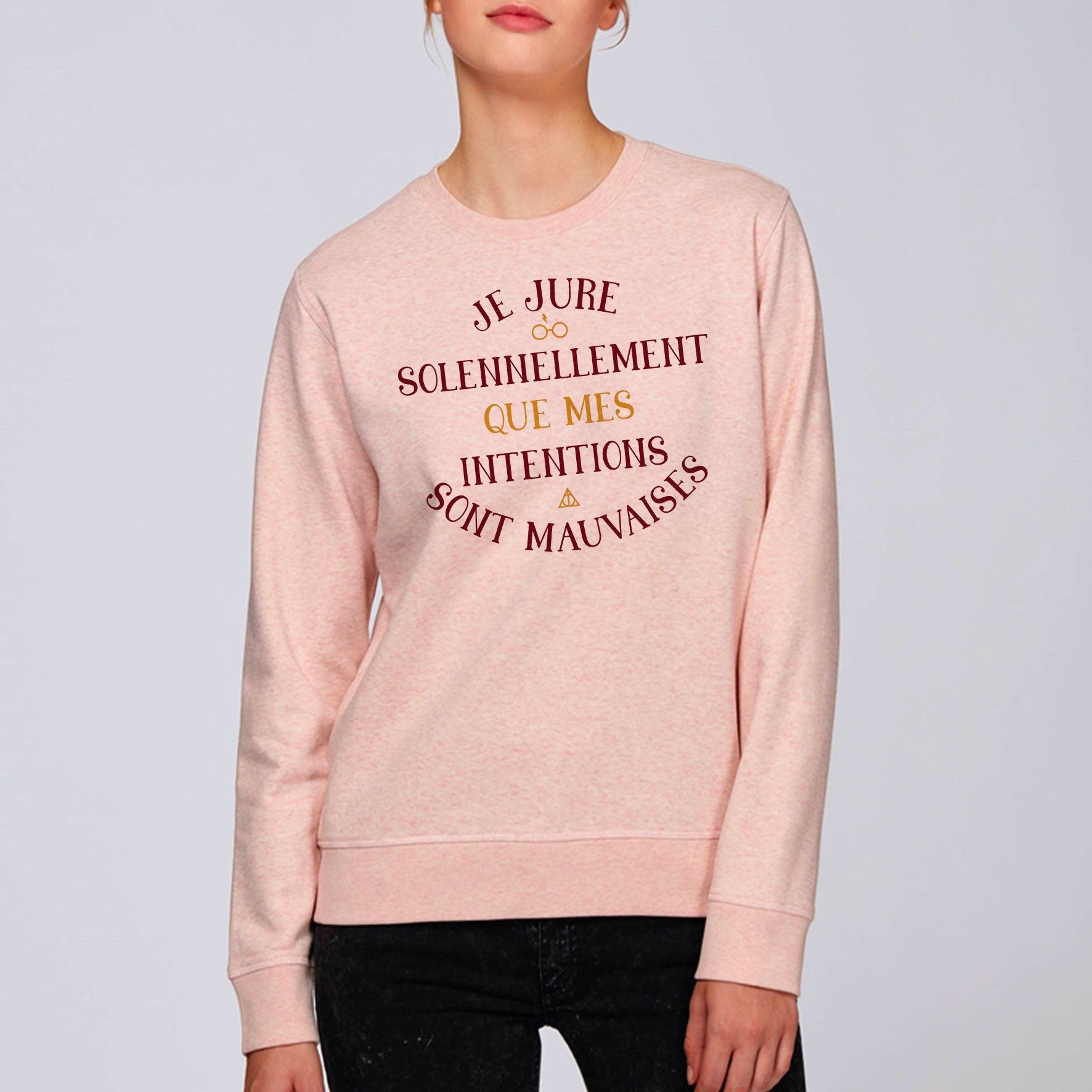 Juste Un T-shirt Sweats Imprimés Je jure solennellement sweat gris chiné