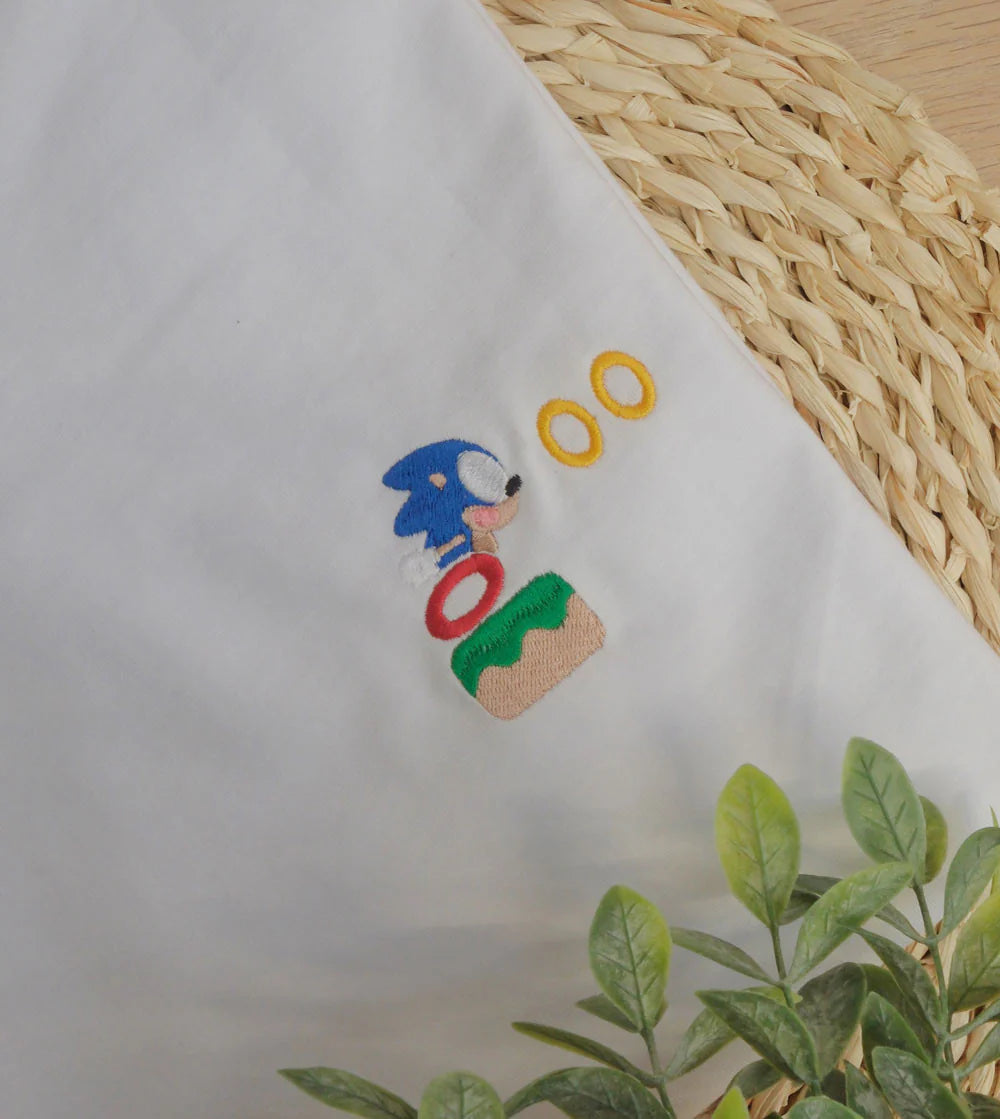 Juste Un T-shirt T-shirts Enfants Univers Sonic t-shirt enfant blanc brodé