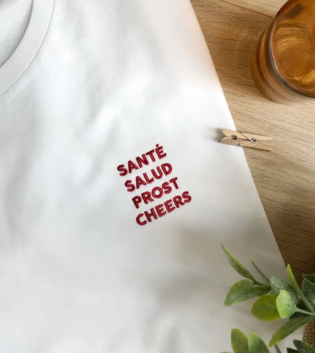 Juste Un T-shirt T-shirts Brodés Santé t-shirt brodé apéro