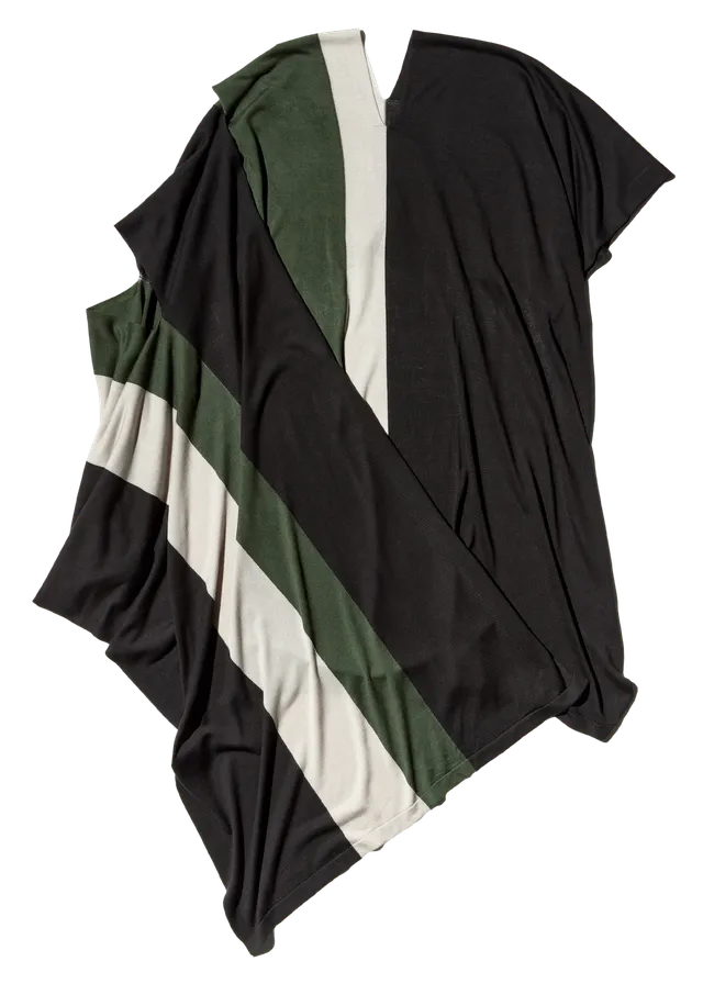 Kiko Kostadinov Accessories SIGO Wide Knit Scarf écharpe Black en Tencel et soie