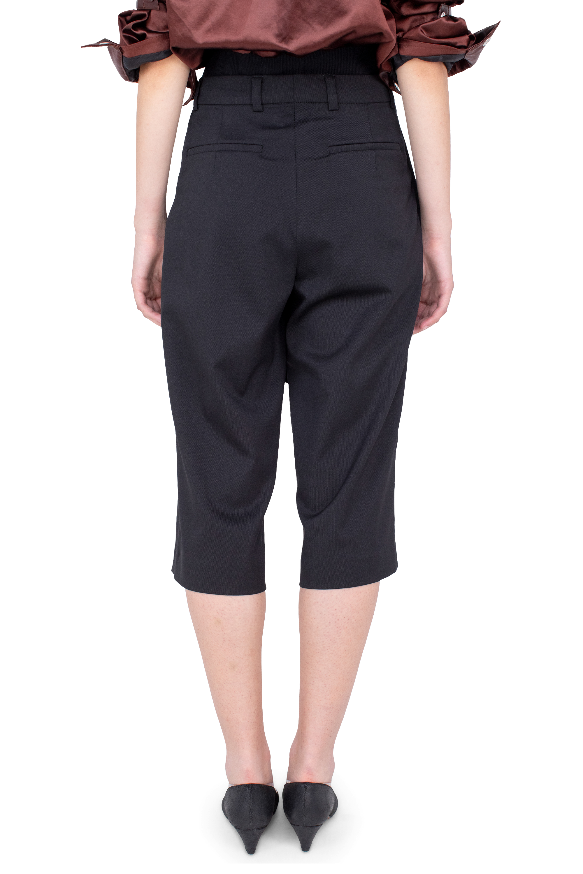 Kiko Kostadinov Bottoms LINNET Wrap Culottes pantalon Crow Black en laine