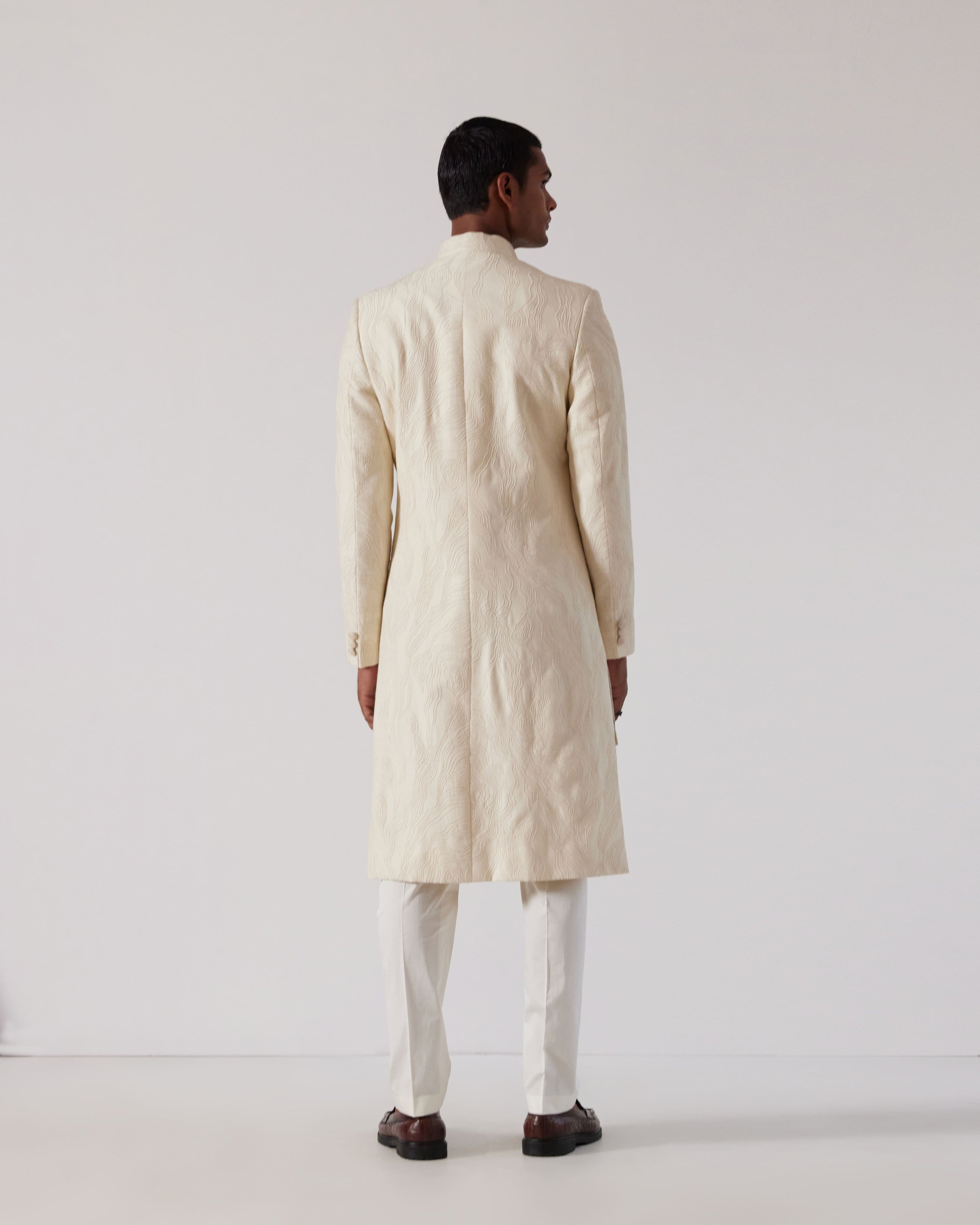 COUNTRYMADE Kurtas Infinity Embroidered Sherwani ivoire brodé