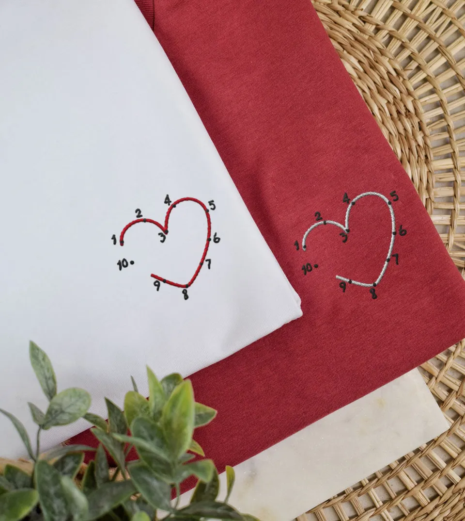 Juste Un T-shirt T-shirts Brodés Dessin d'amour t-shirt brodé