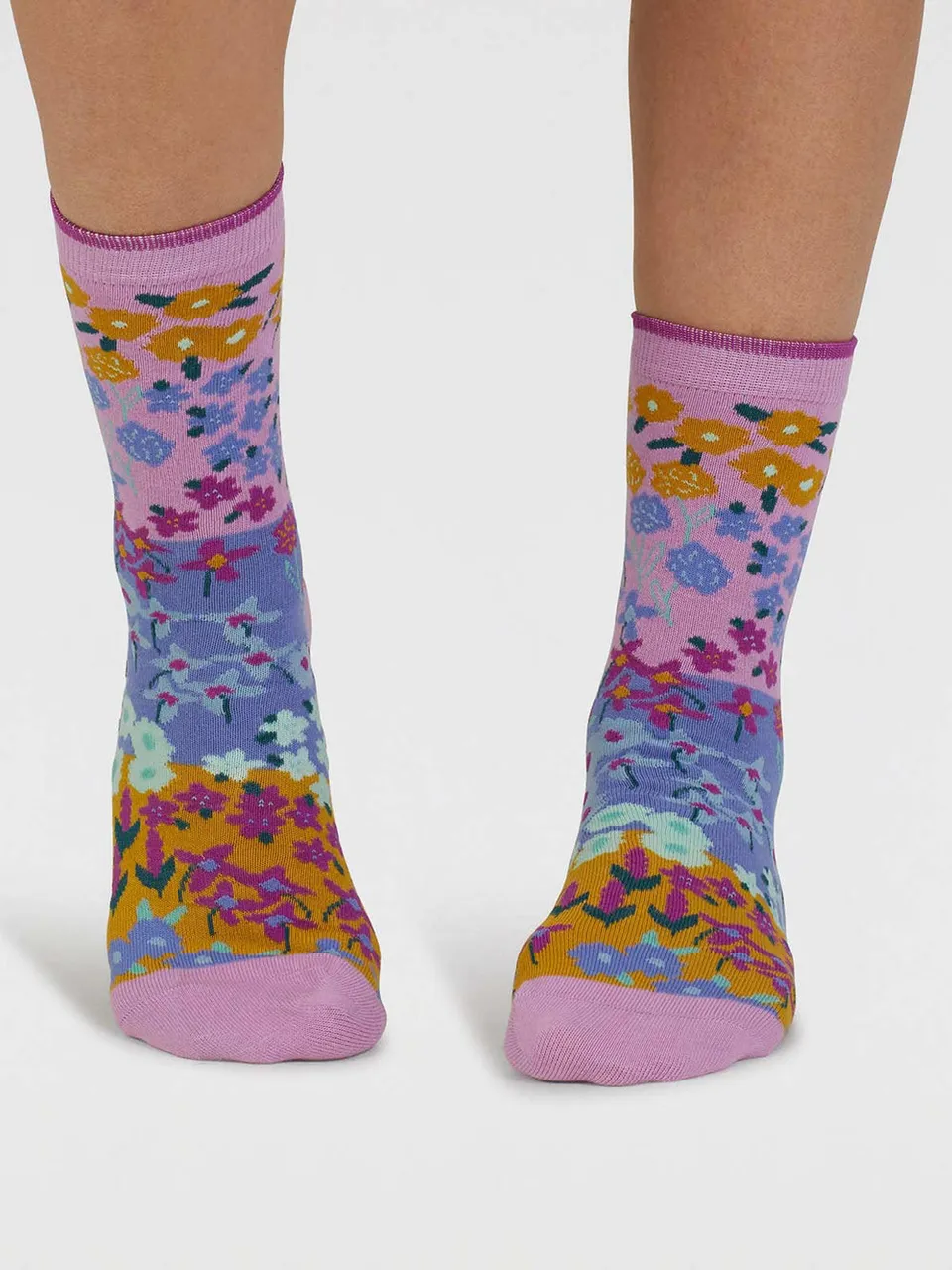 Thought Chaussettes femme imprimé floral lilas coton bio 36/40