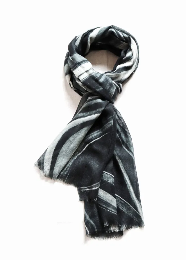 COUNTRYMADE Accessories Airborne strokes scarf écharpe laine cachemire imprimée
