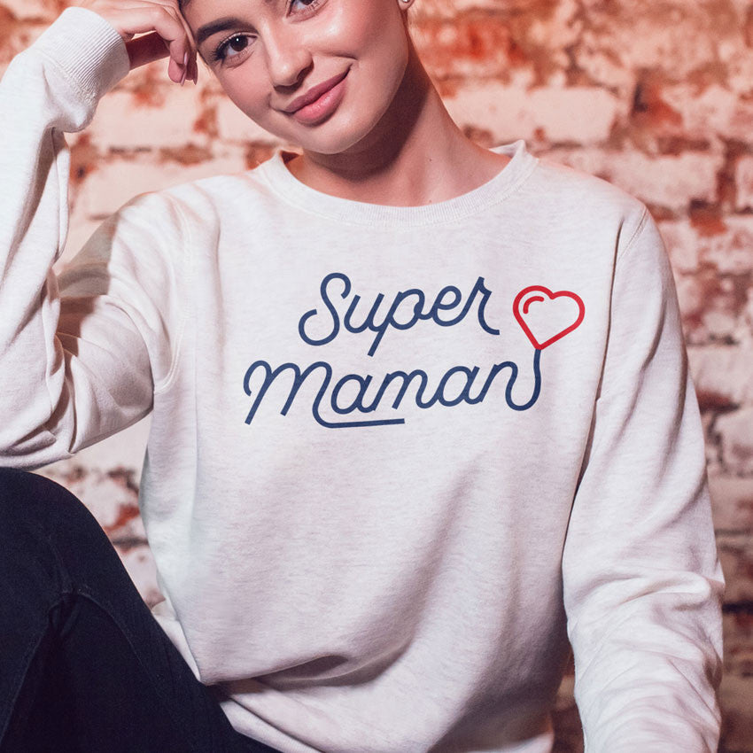 Juste Un T-shirt Sweats Imprimés Super maman sweat femme