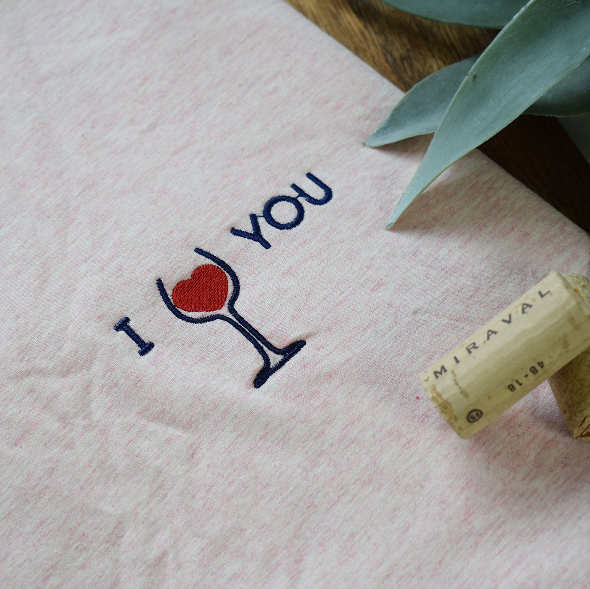 Juste Un T-shirt T-shirts Brodés I love you t-shirt brodé