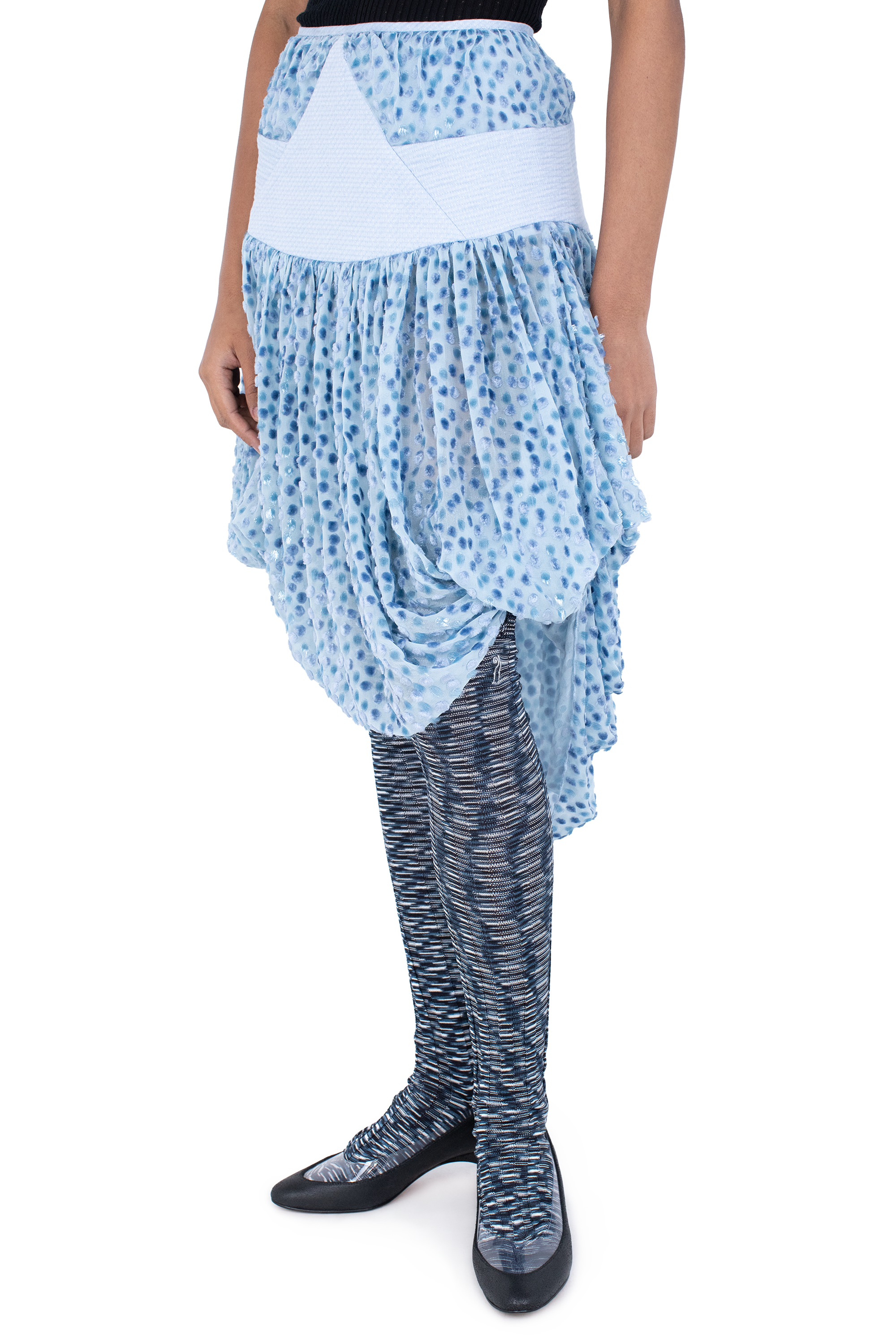 Kiko Kostadinov Bottoms TAWNY Mid-Lenght Skirt jupe Powder Blue soie