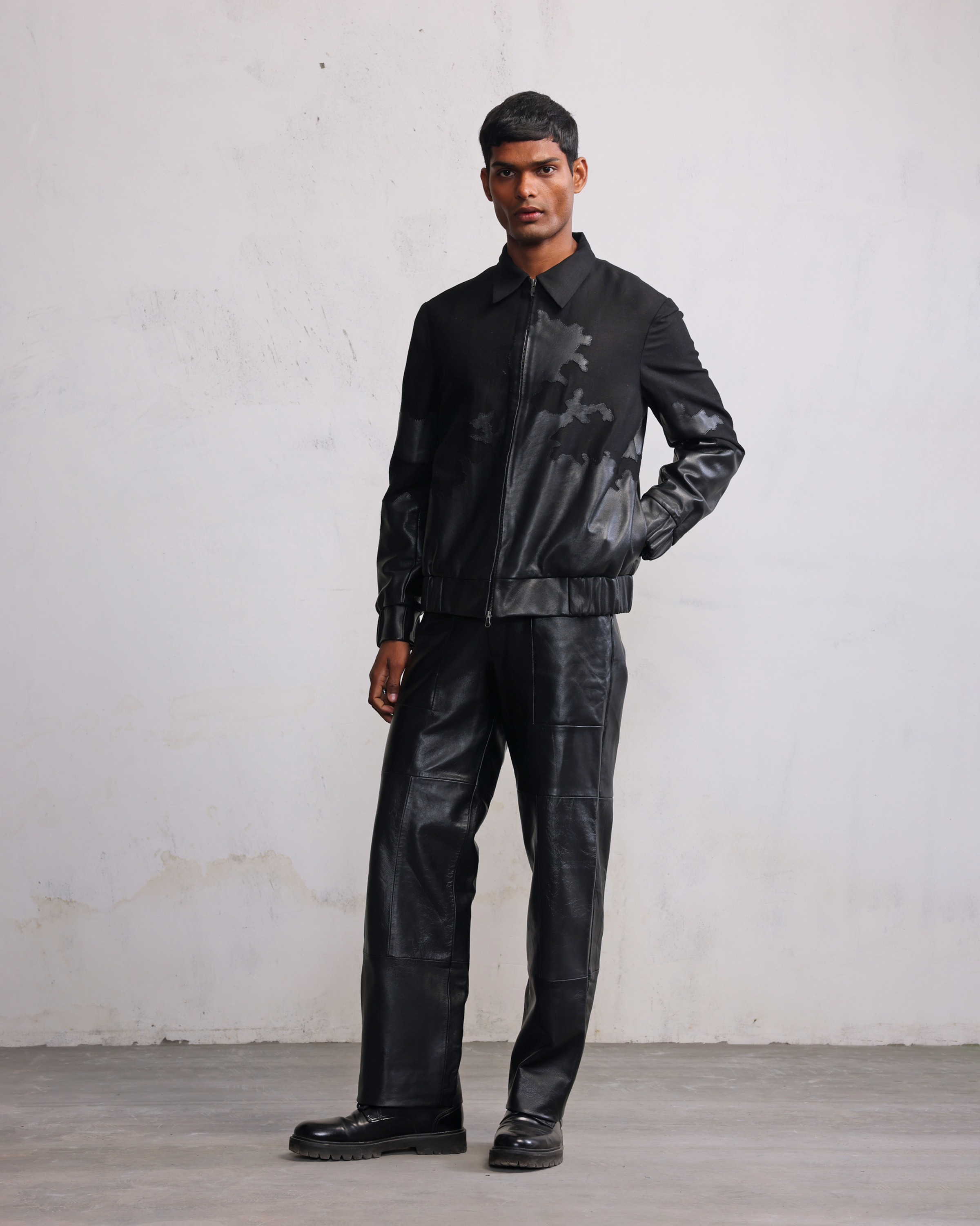 COUNTRYMADE Jackets The Road Back Tattered Terrain bomber en denim et cuir