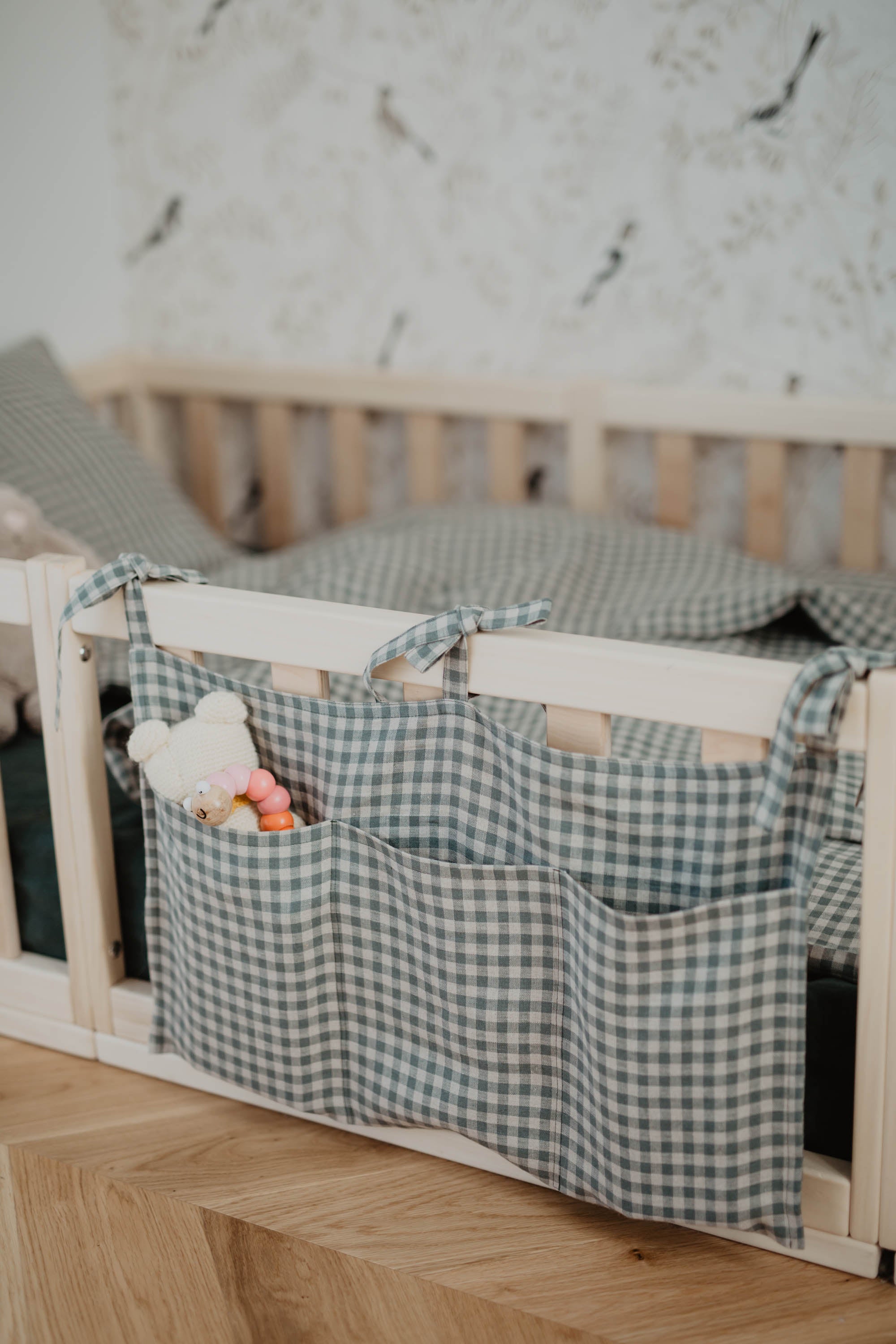 Laumė linen Baby and Kids organiseur de lit bébé en lin 2 poches
