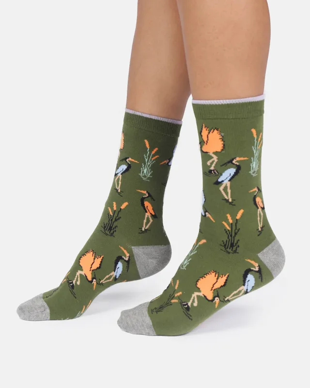 Sourire Multicolore Chaussettes femme Hérons chaussettes coton bio 36-40