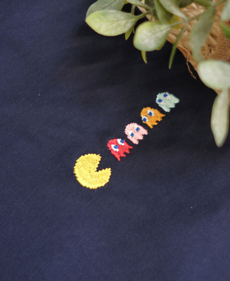 Juste Un T-shirt T-shirts Brodés Pac Man t-shirt brodé