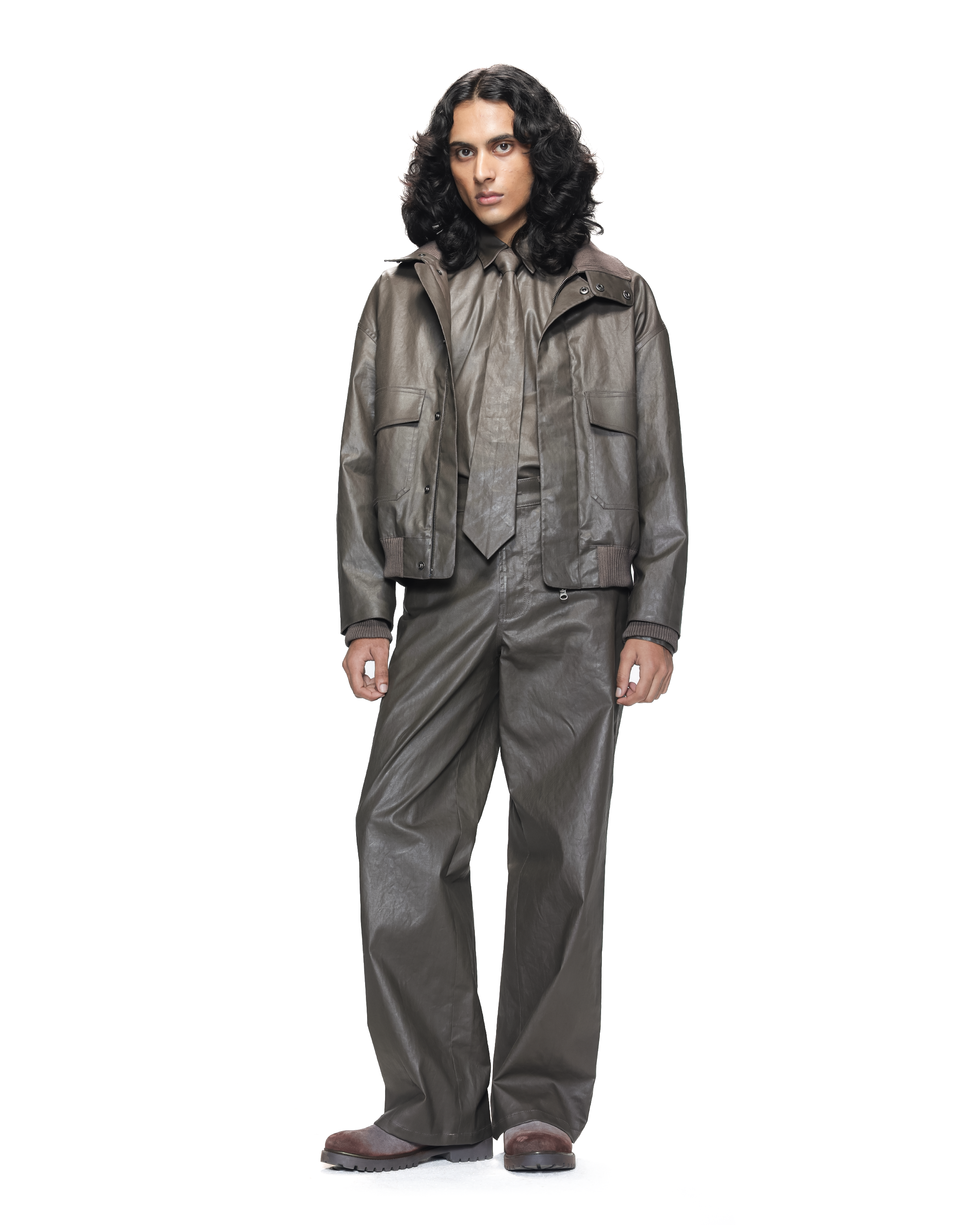 COUNTRYMADE Jackets Coated Bomber blouson marron en coton enduit