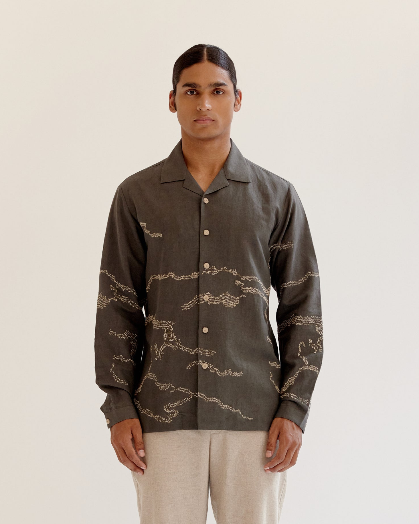 COUNTRYMADE Shirts Trail Marker Shirt chemise en lin boutons crochet