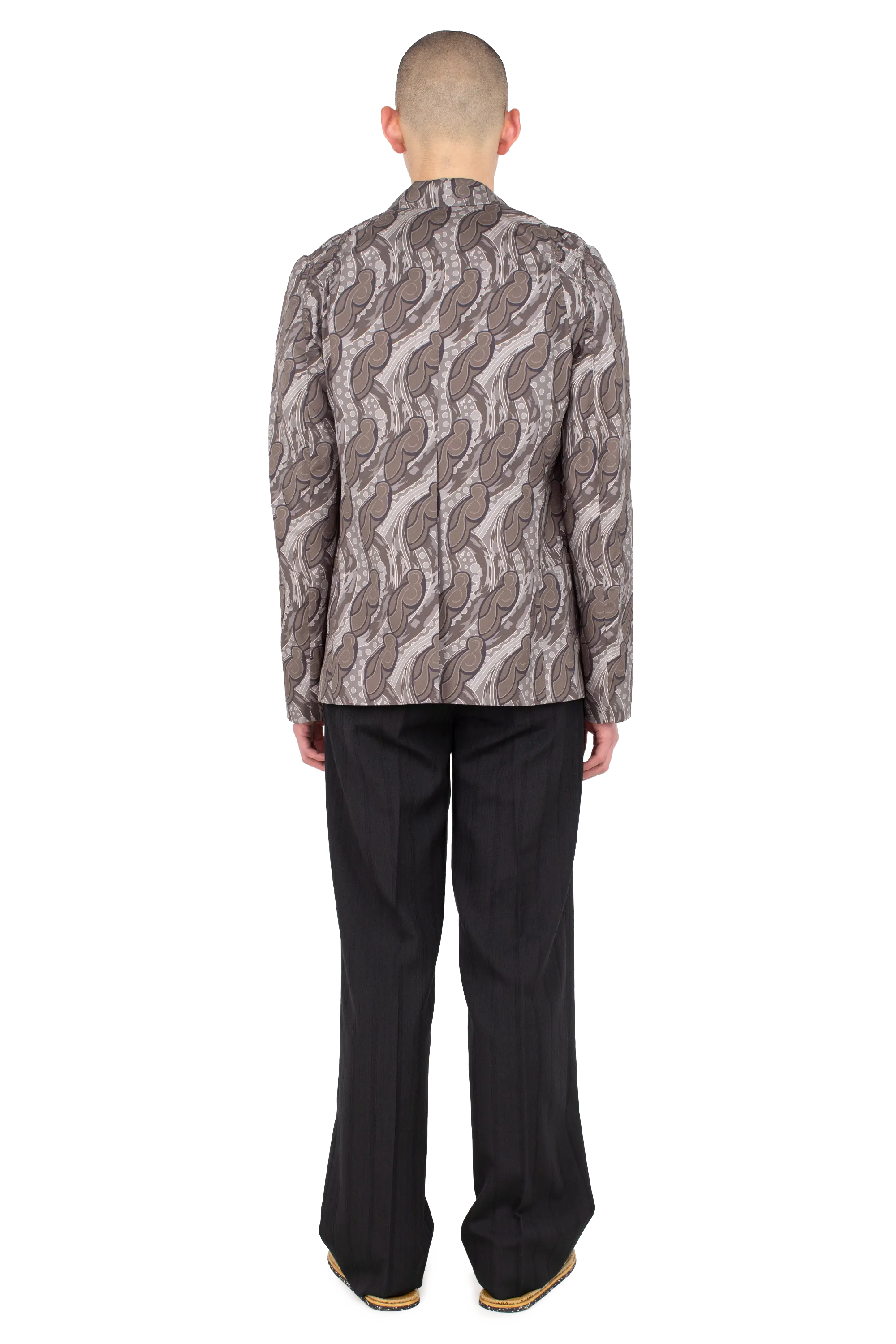 Kiko Kostadinov Bottoms TARHOS Pleated Trousers pantalon noir en laine texturée