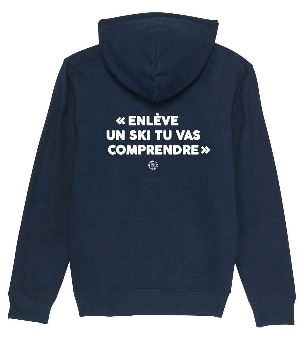 Juste Un T-shirt Sweats à Capuche Enlève un ski sweat bleu clair