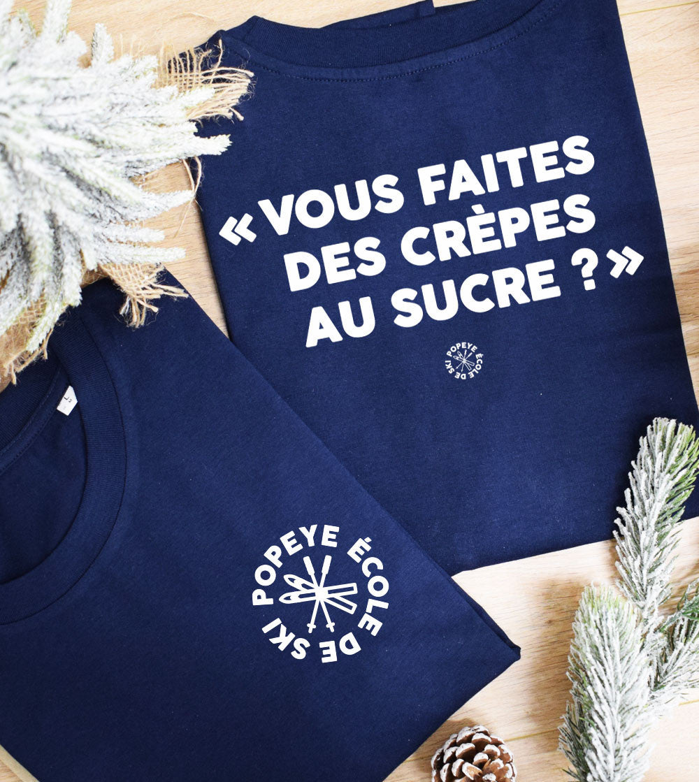 Juste Un T-shirt Sweats Imprimés Vous faites des crêpes au sucre ? sweat gris chiné