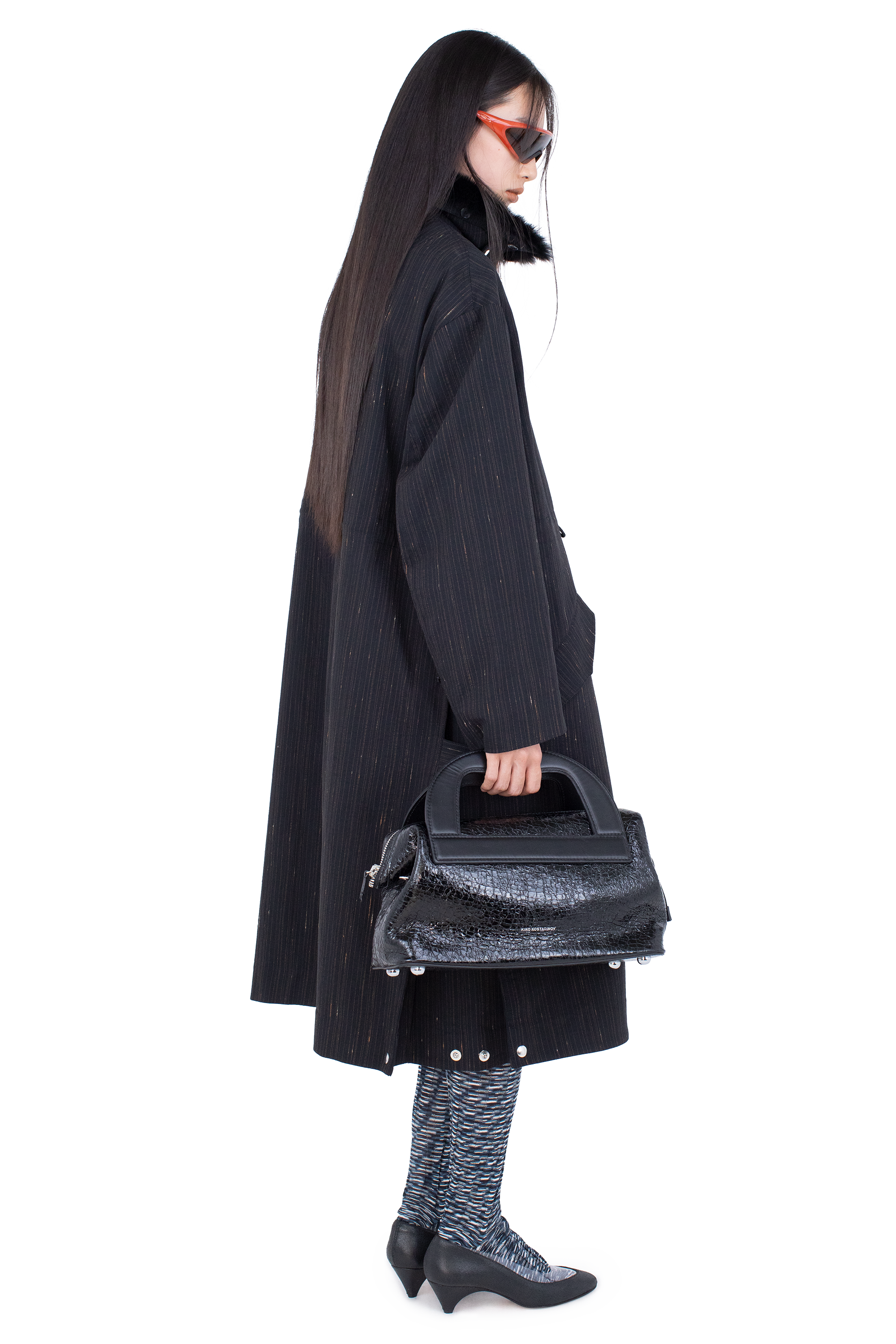 Kiko Kostadinov Outerwear OSPREY Coat manteau Charcoal Rose en laine