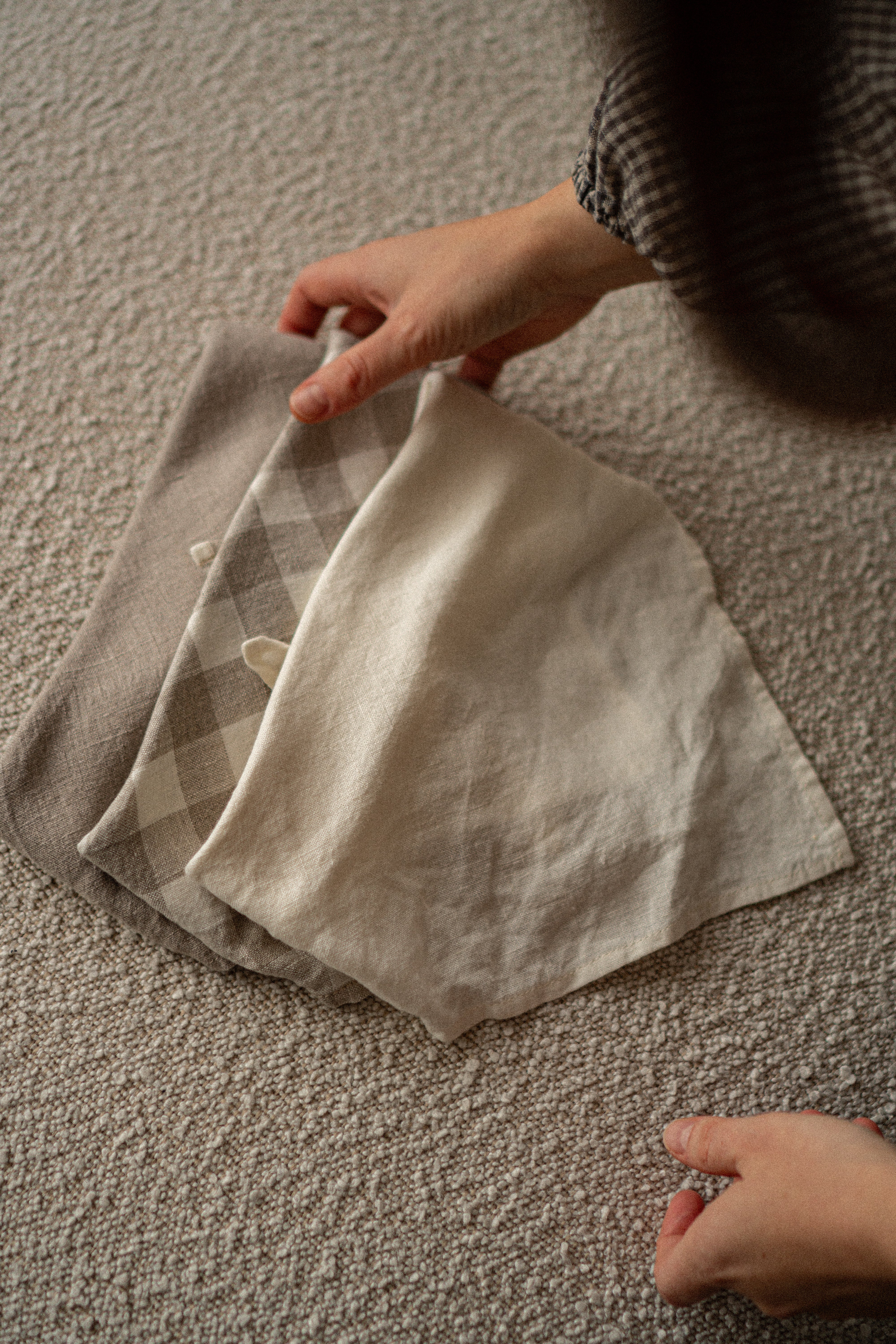 Laumė linen Linen Accessories foulard en lin carré 50 × 50 cm naturel