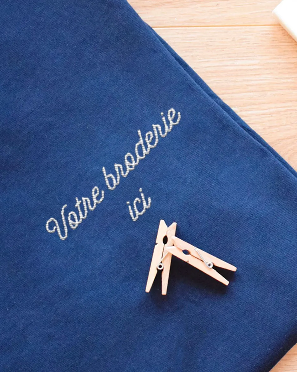 Juste Un T-shirt Personnalisation Personnalisé t-shirt blanc brodé en coton bio