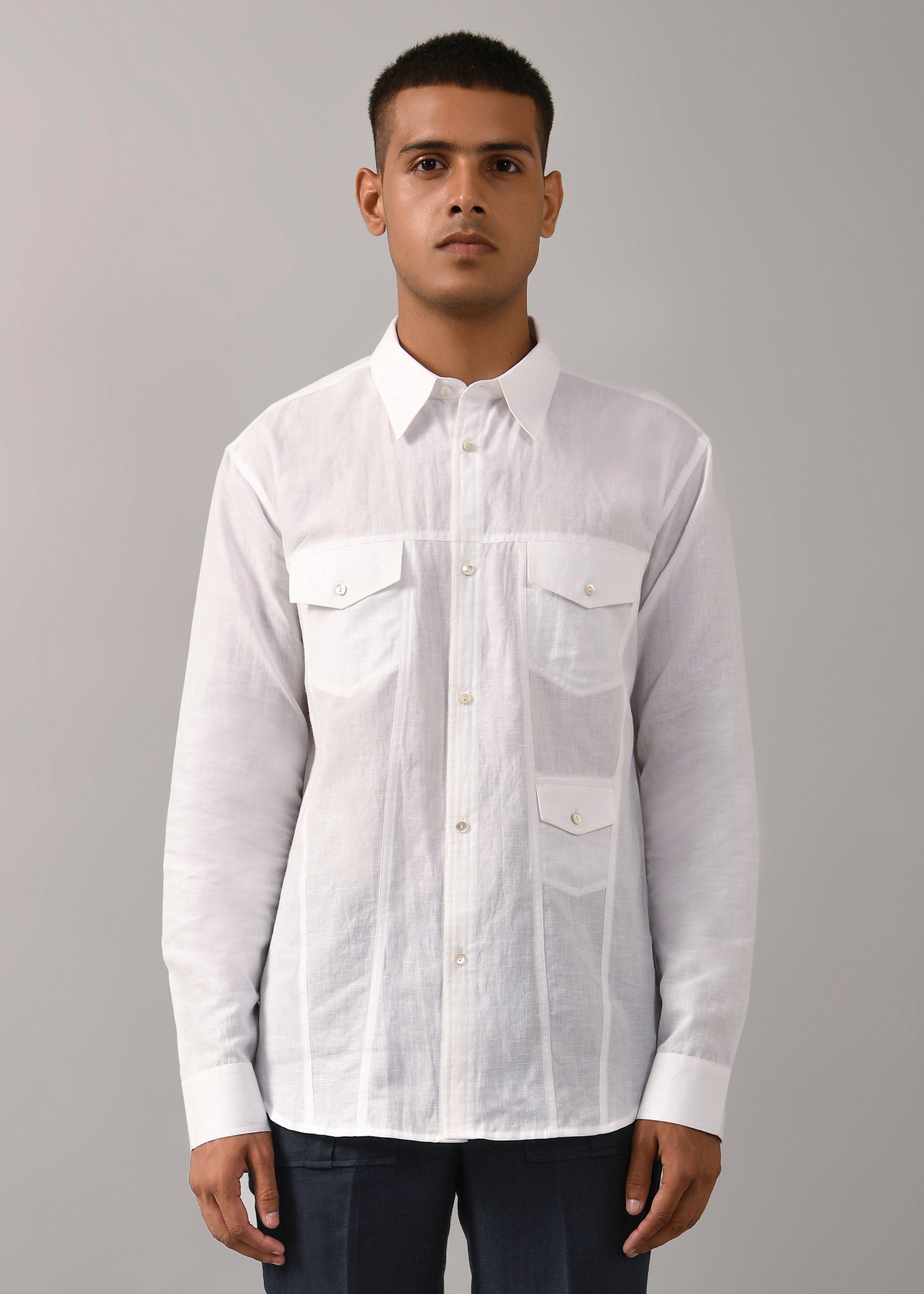 COUNTRYMADE Shirts Classic 3 pocket Shirt chemise blanche S coton lin