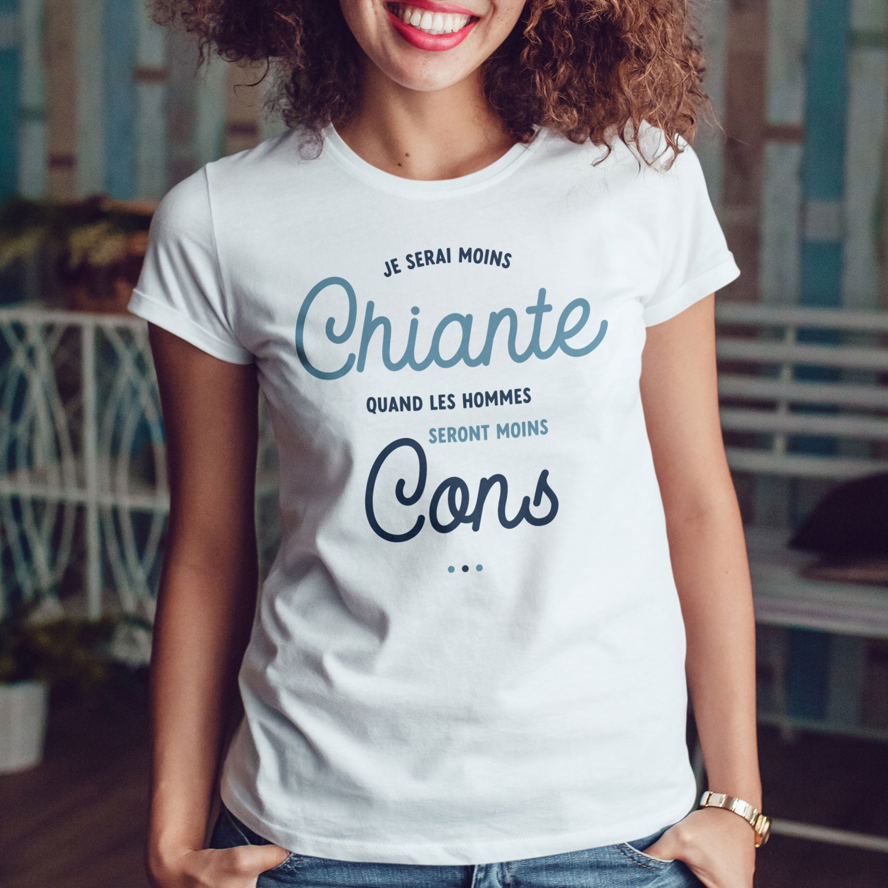 Juste Un T-shirt T-shirts Imprimés Je serai moins chiante t-shirt femme imprimé