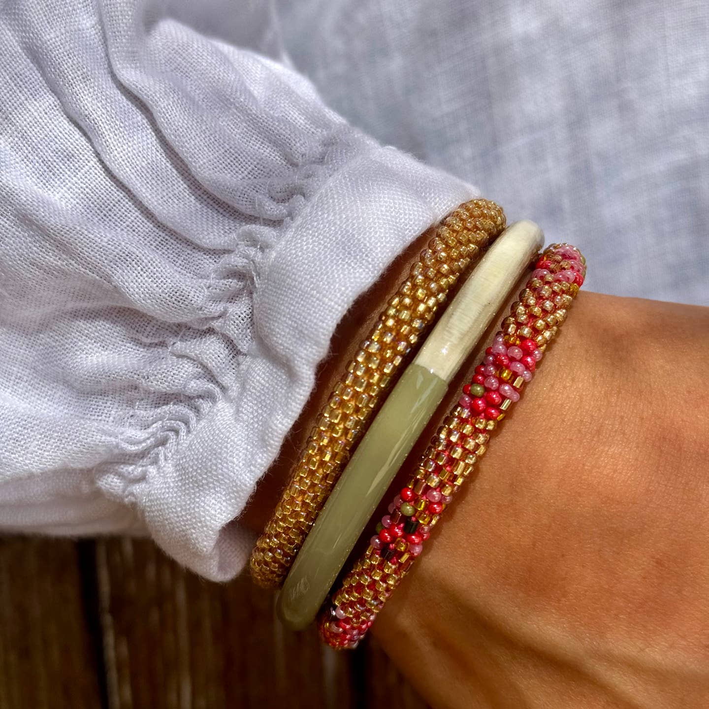 Maison Kizo Bracelets Bracelet roll on bracelet perles de verre multicolores