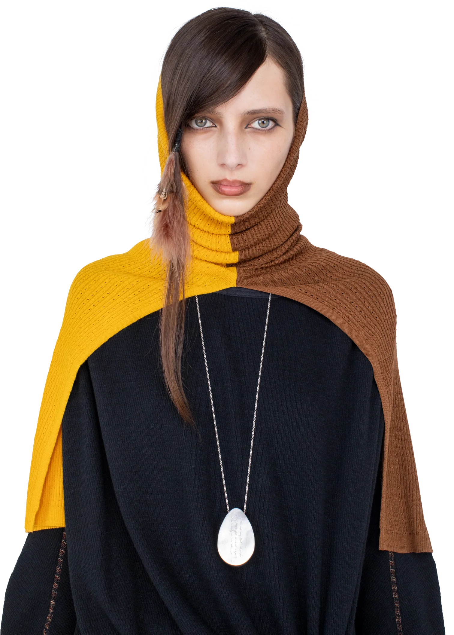 Kiko Kostadinov Accessories GREBE Scarf écharpe Fleur de Lis / Mocha en cachemire
