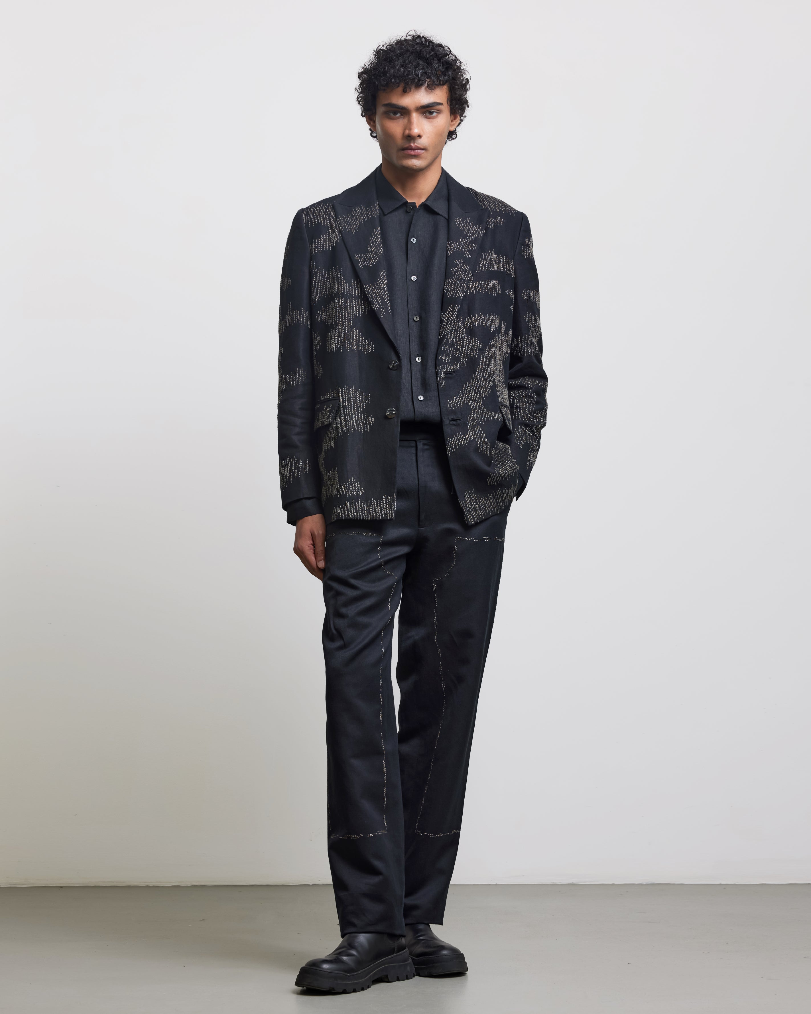 COUNTRYMADE Jackets Camouflage Embroidered Blazer, blazer en lin brodé