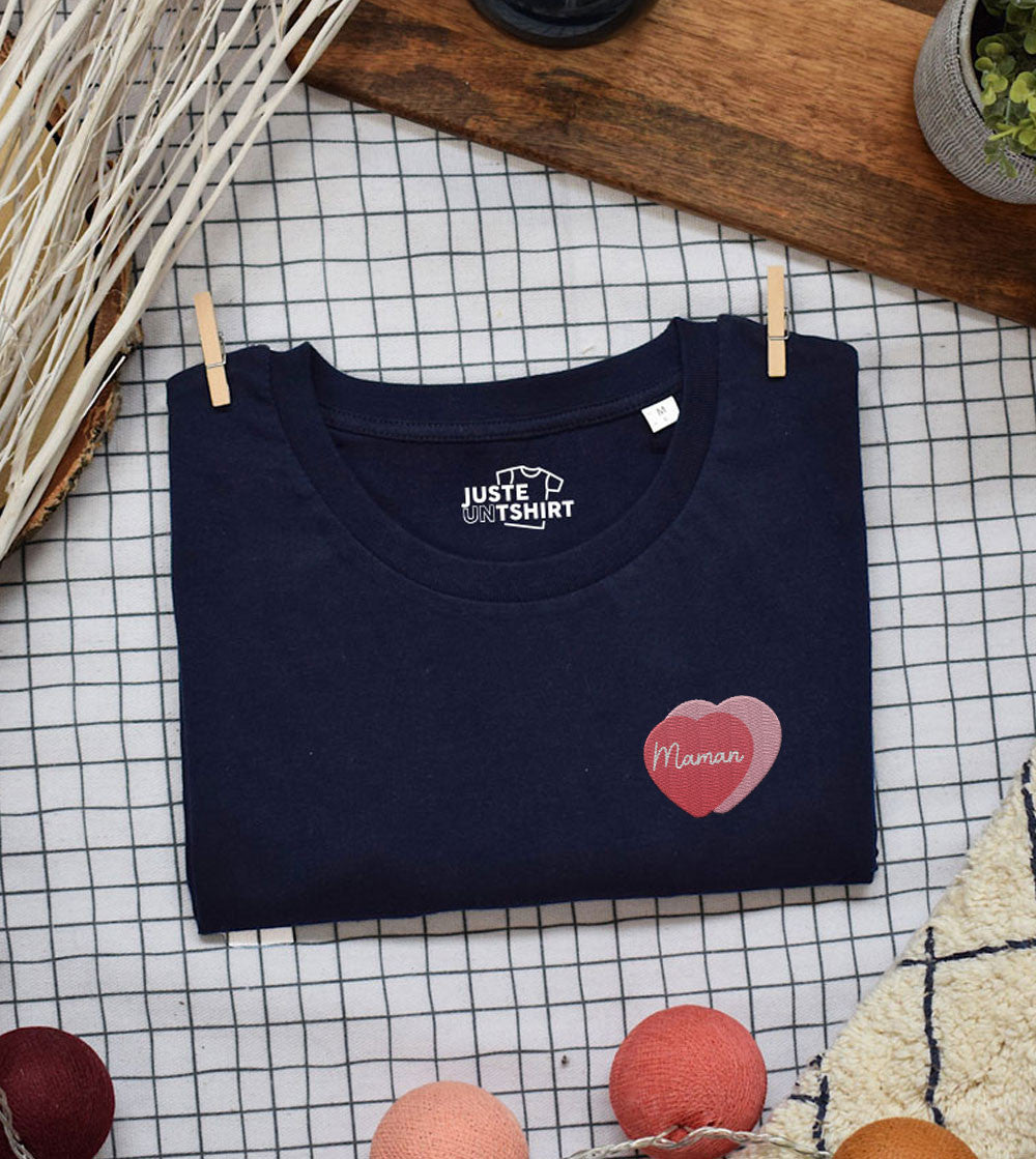 Juste Un T-shirt T-shirts Brodés Maman Amour t-shirt blanc