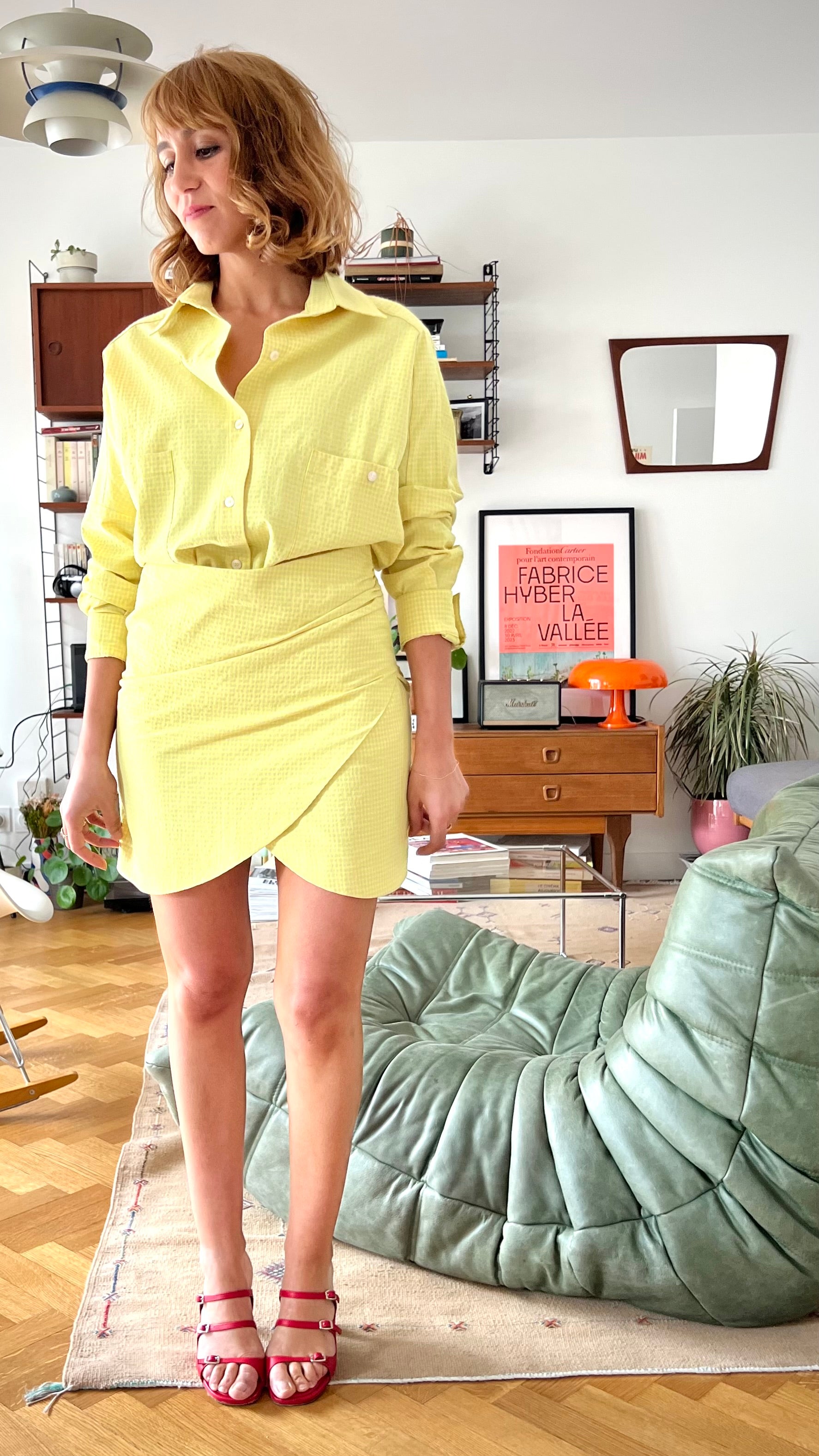 PANTRUCHE Jupes Mini Jupe BETTY vichy fluo doublée coton