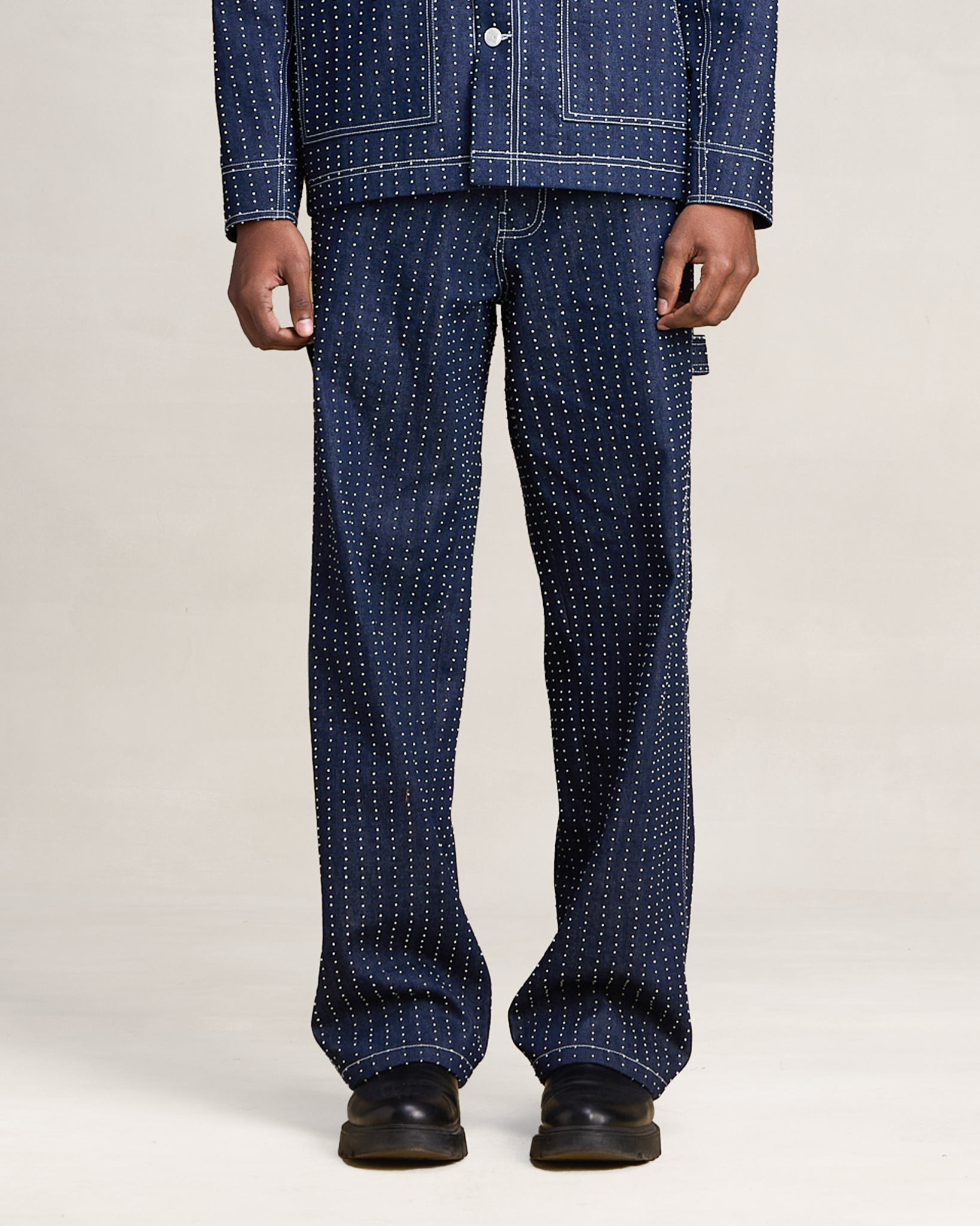 COUNTRYMADE Trousers HICKORY DENIM pantalon denim taille S brodé main