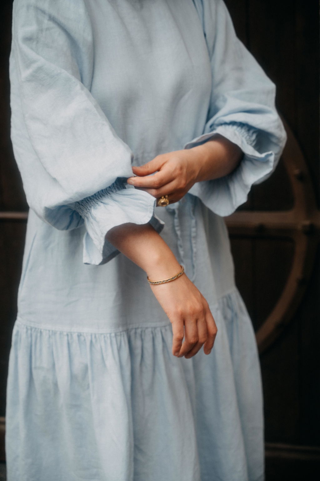 Laumė linen Linen Dresses Beatrix robe en lin midi à manches longues
