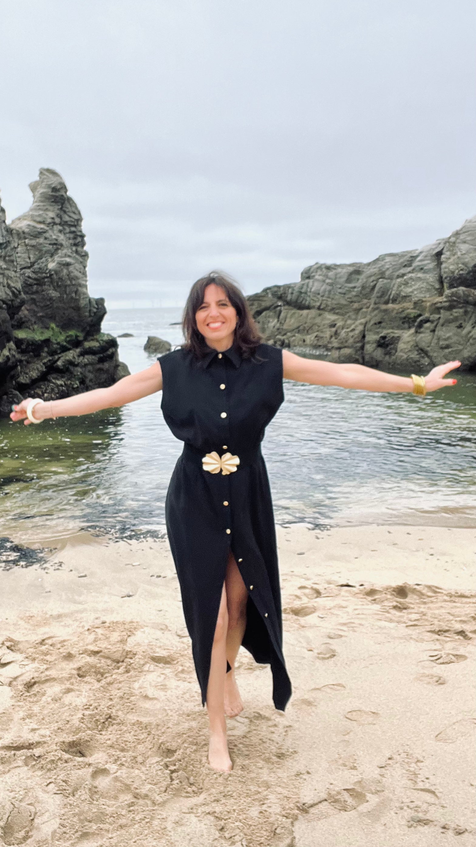 PANTRUCHE Robes PÉNÉLOPE robe longue noire sans manches XS à L