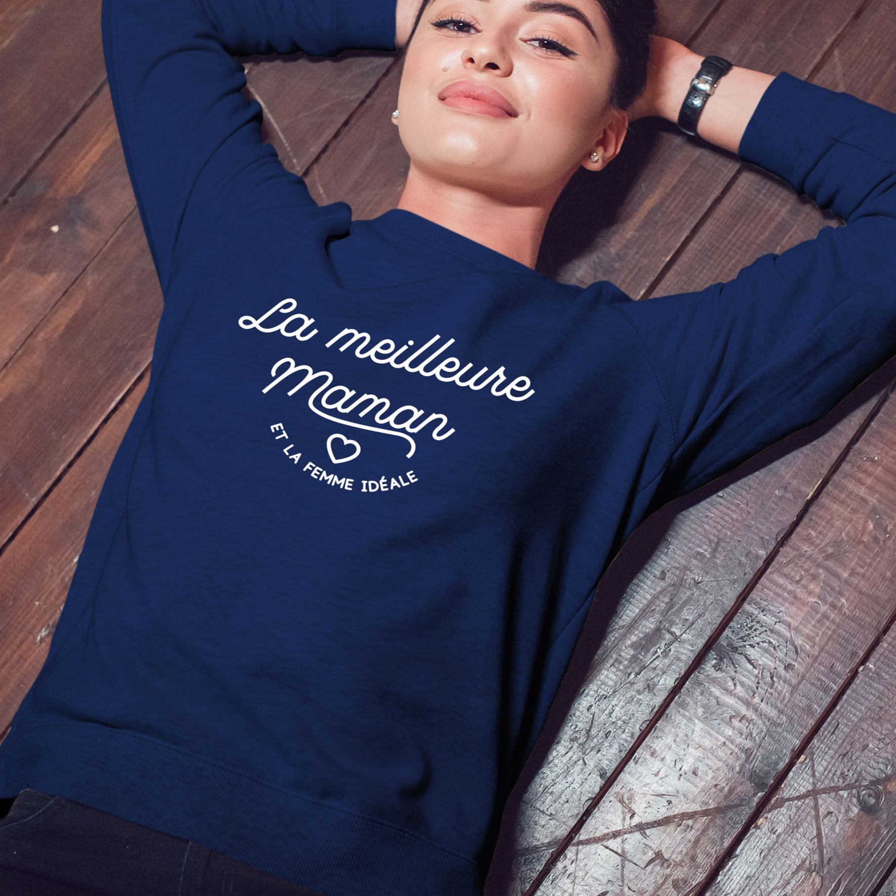 Juste Un T-shirt Sweats Imprimés La meilleure maman sweat gris chiné