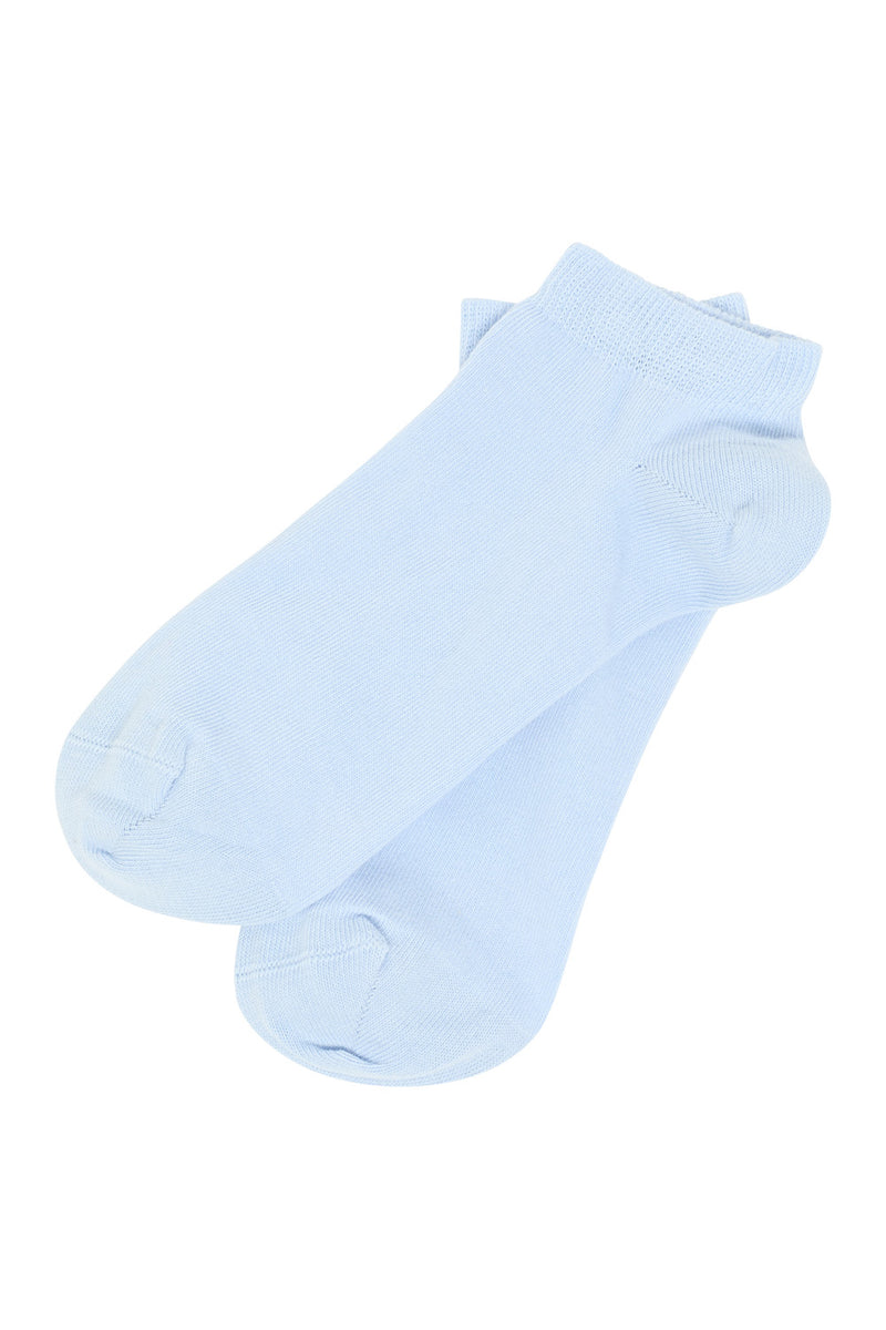 Sourire Multicolore Chaussettes femme Socquettes bleu ciel en coton bio, taille 35-38