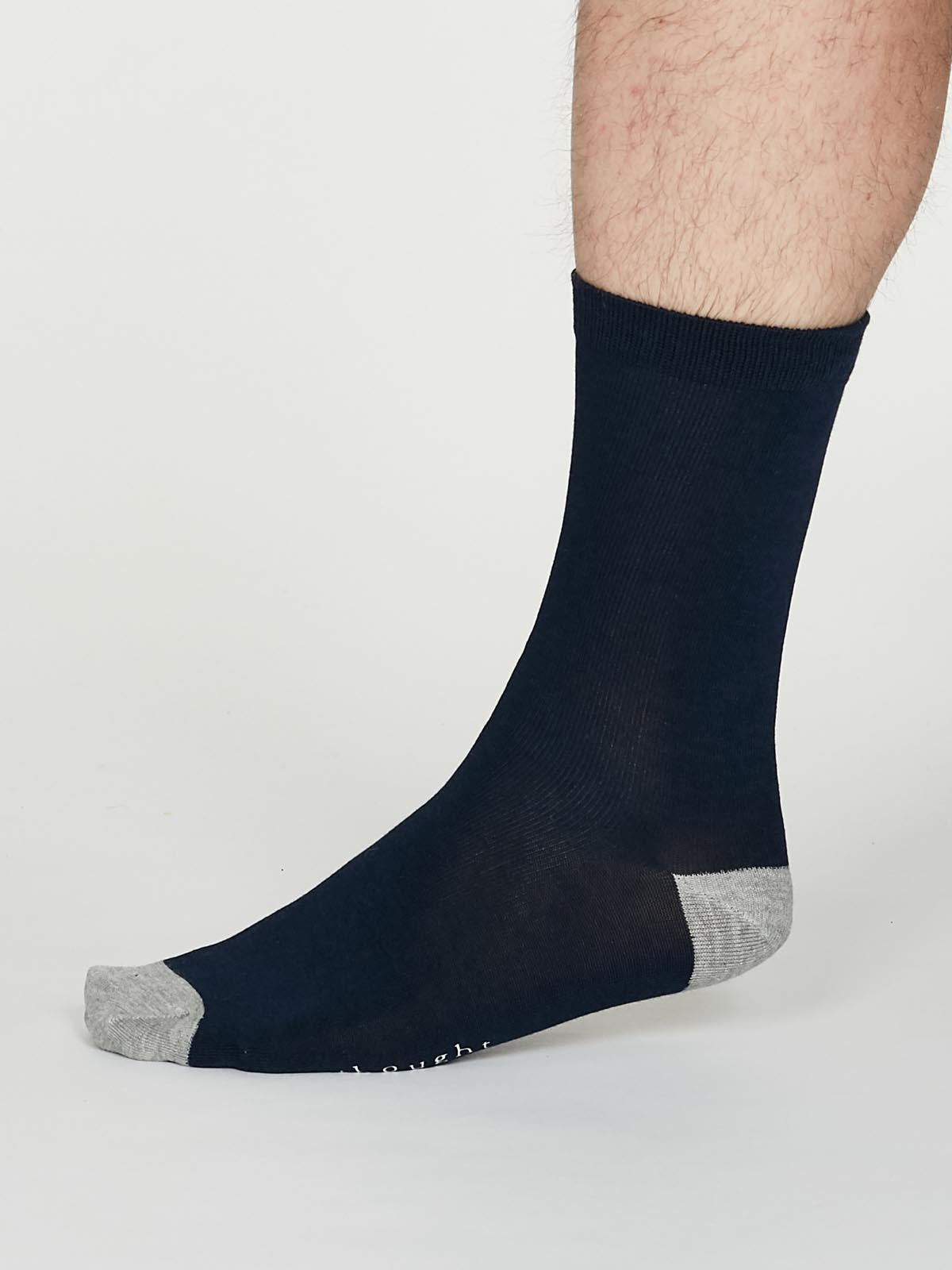 Sourire Multicolore Chaussettes homme Chaussettes bambou bleu marine